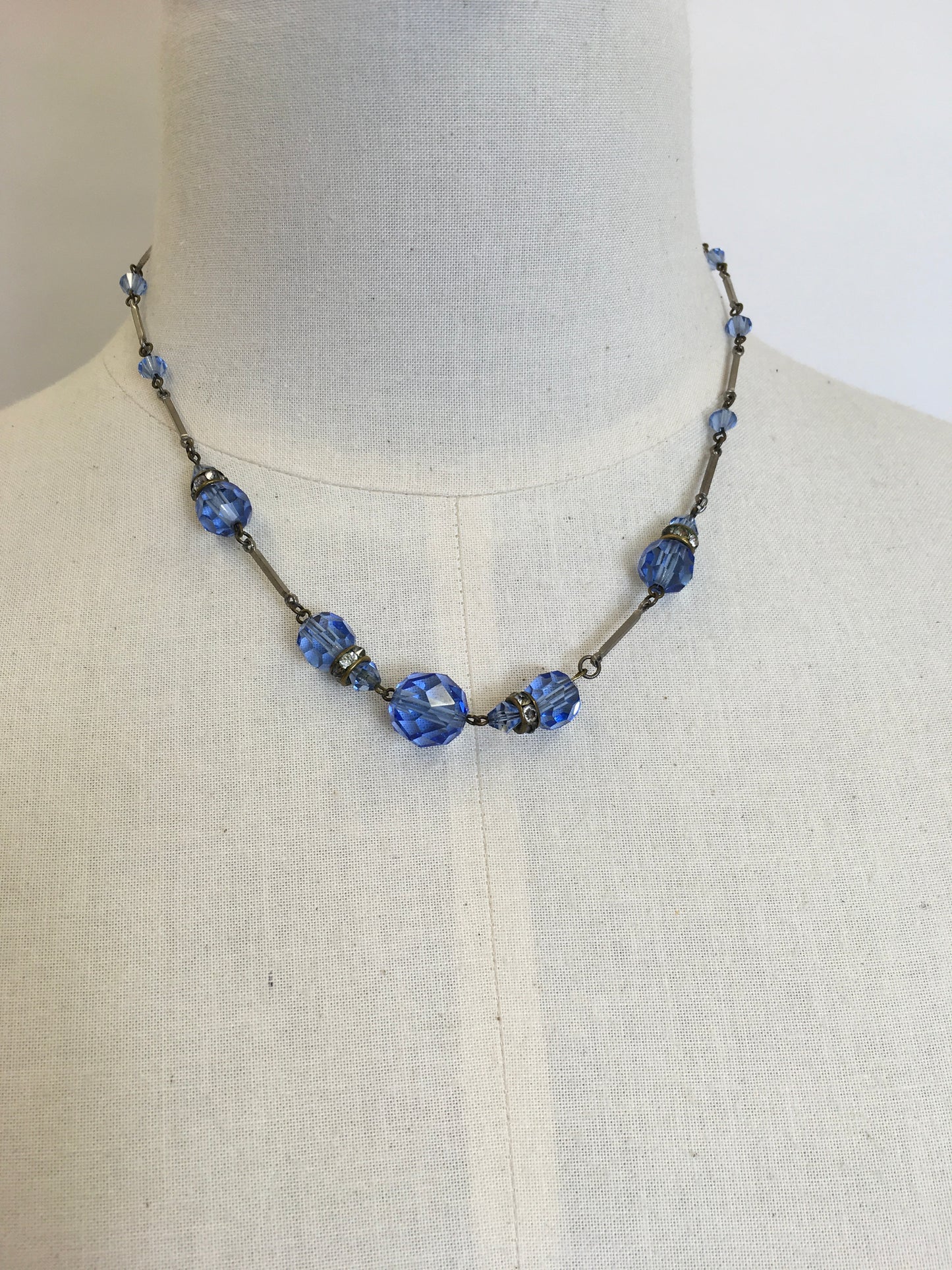 Original 1930’s Necklace - With Royal Blue Glass Beads