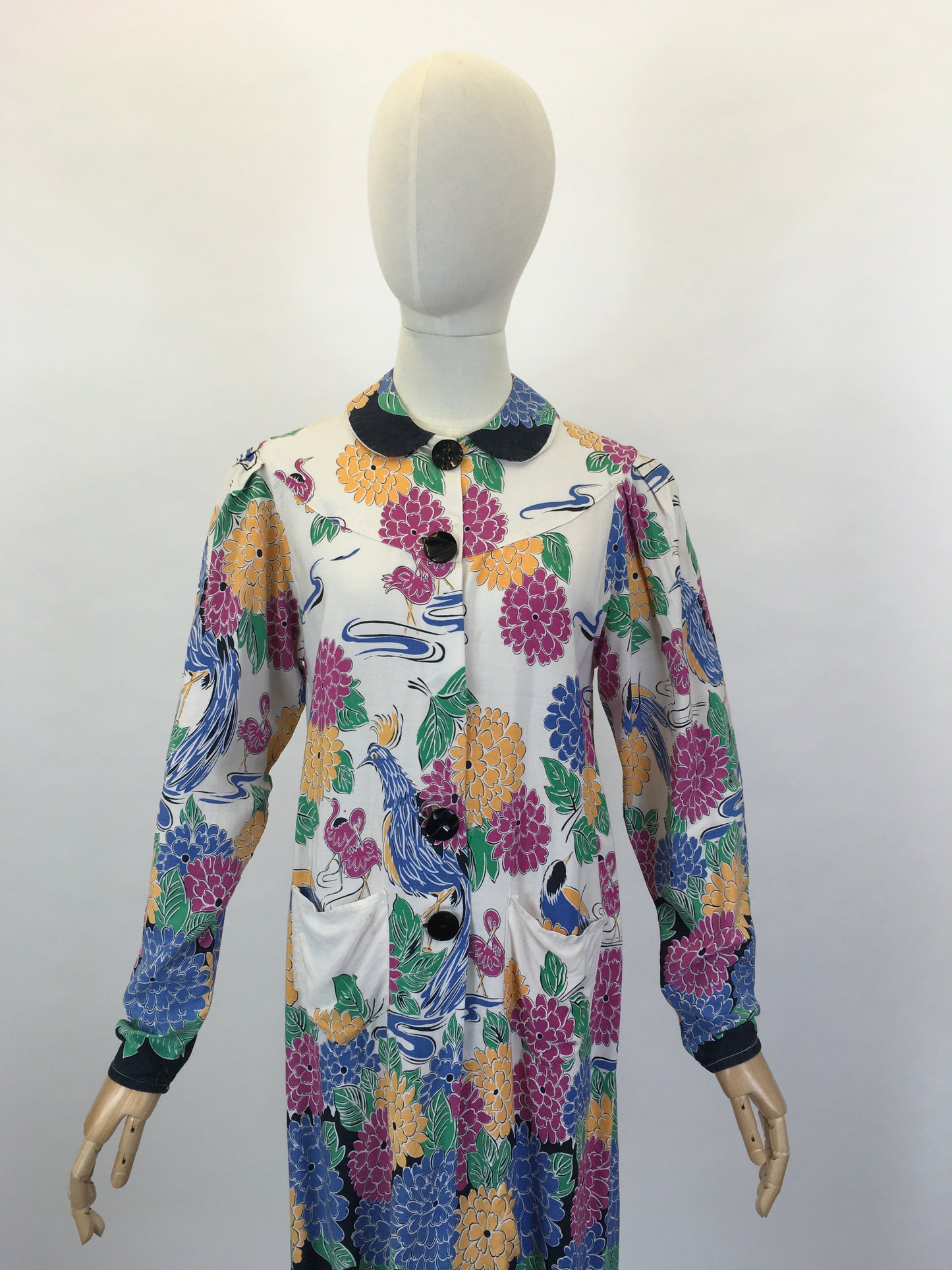 Original 1940’s SENSATIONAL Smock - With Amazing Print in Bold Bright Colours
