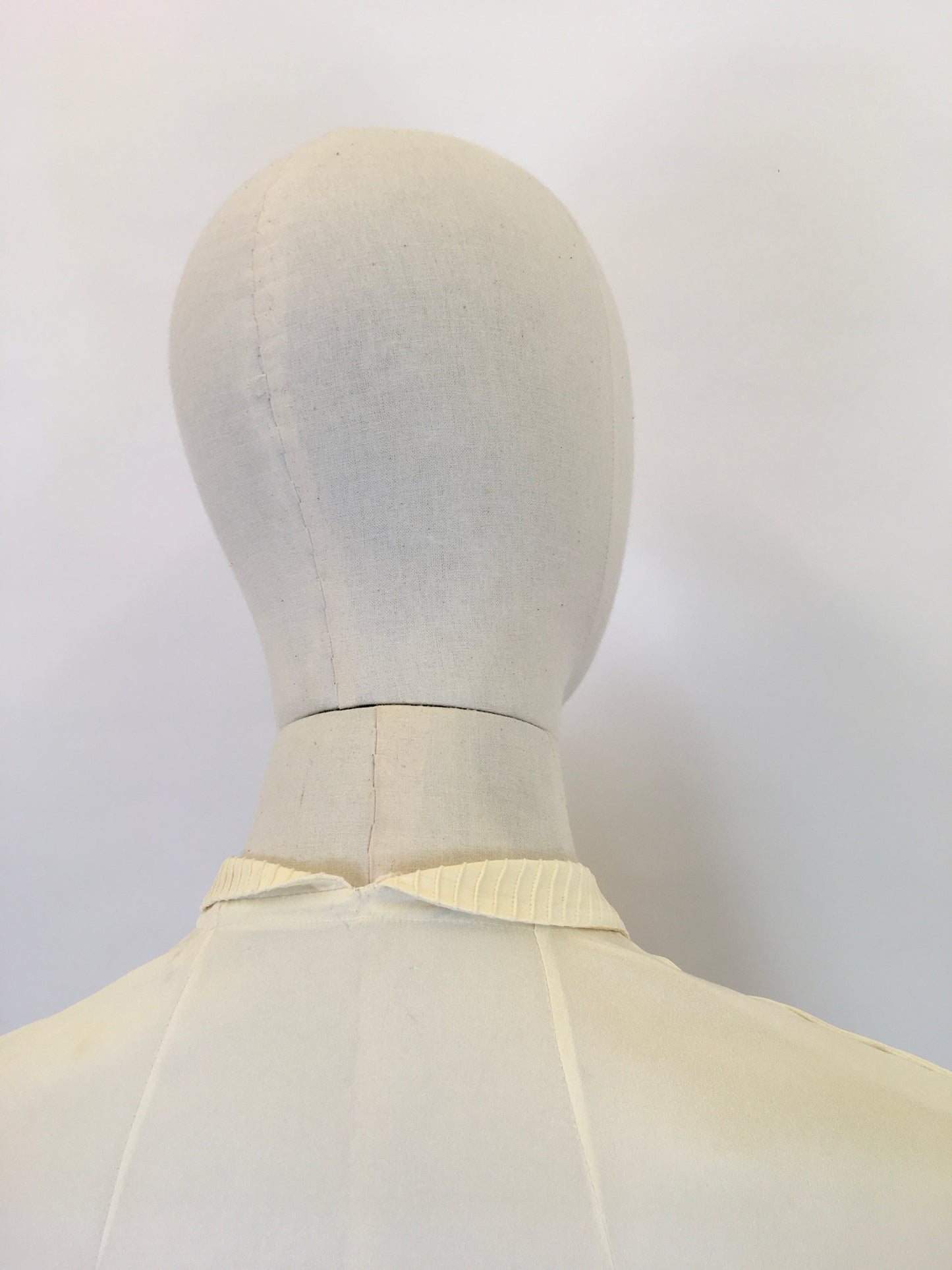 Original Late 1940’s Cream Blouse - With Lovely Pleated Detailing To The Bodice
