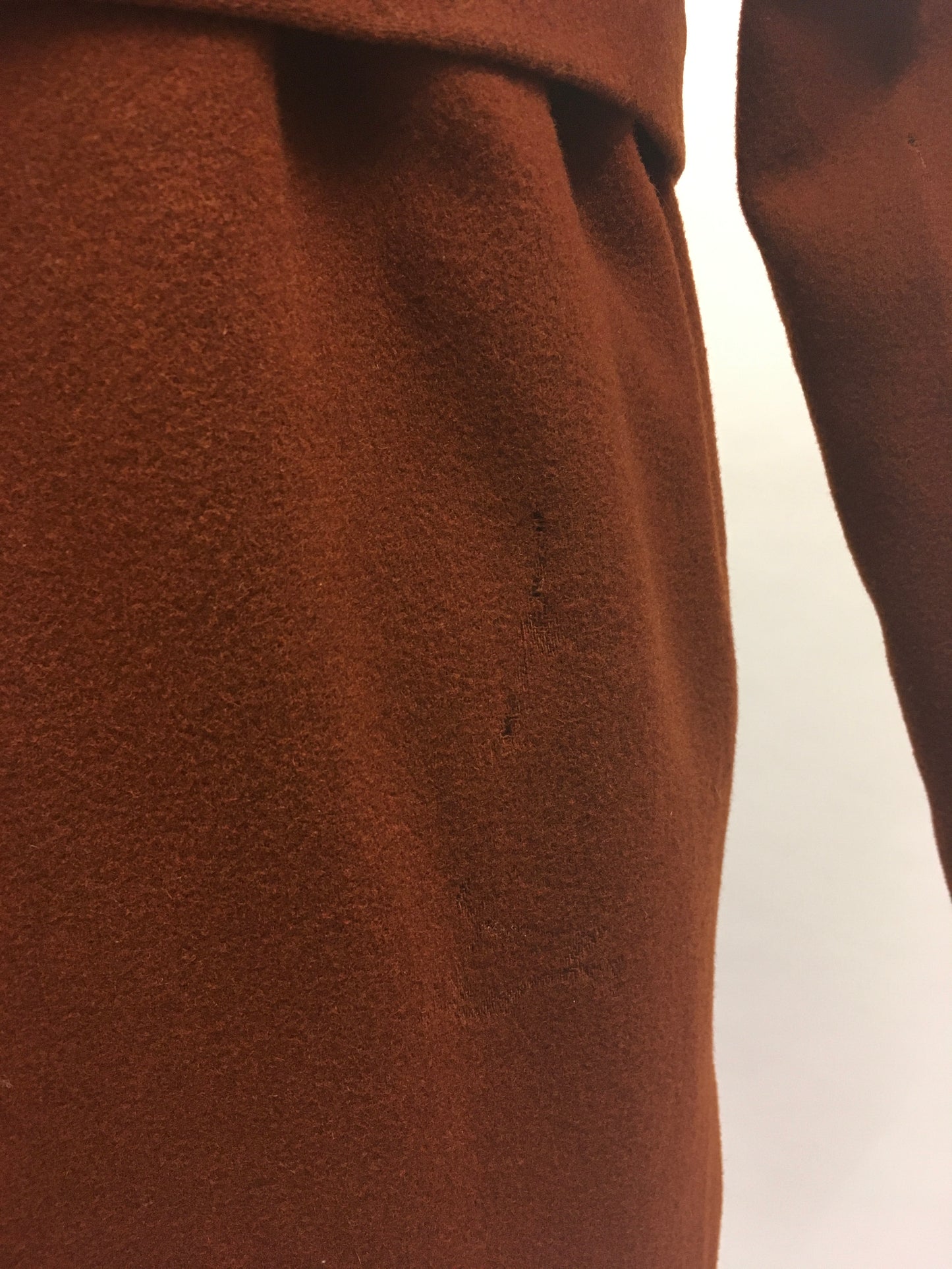 Original Sensational 1920's/ 1930's Art Deco Coat - In A Warm Cinnamon With Rabbit Fur Collar