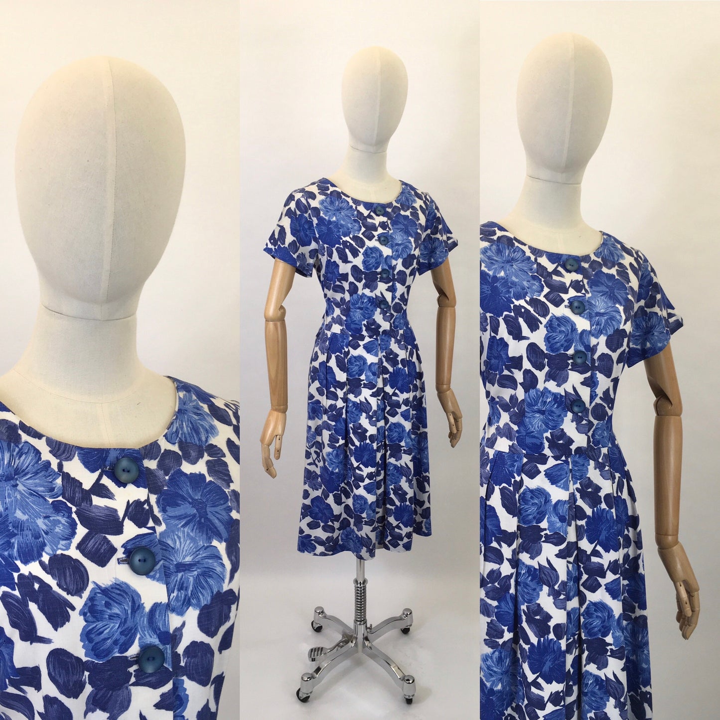 Original 1950’s Darling Floral Cotton Day Dress - Made by ‘ St. Michael ‘