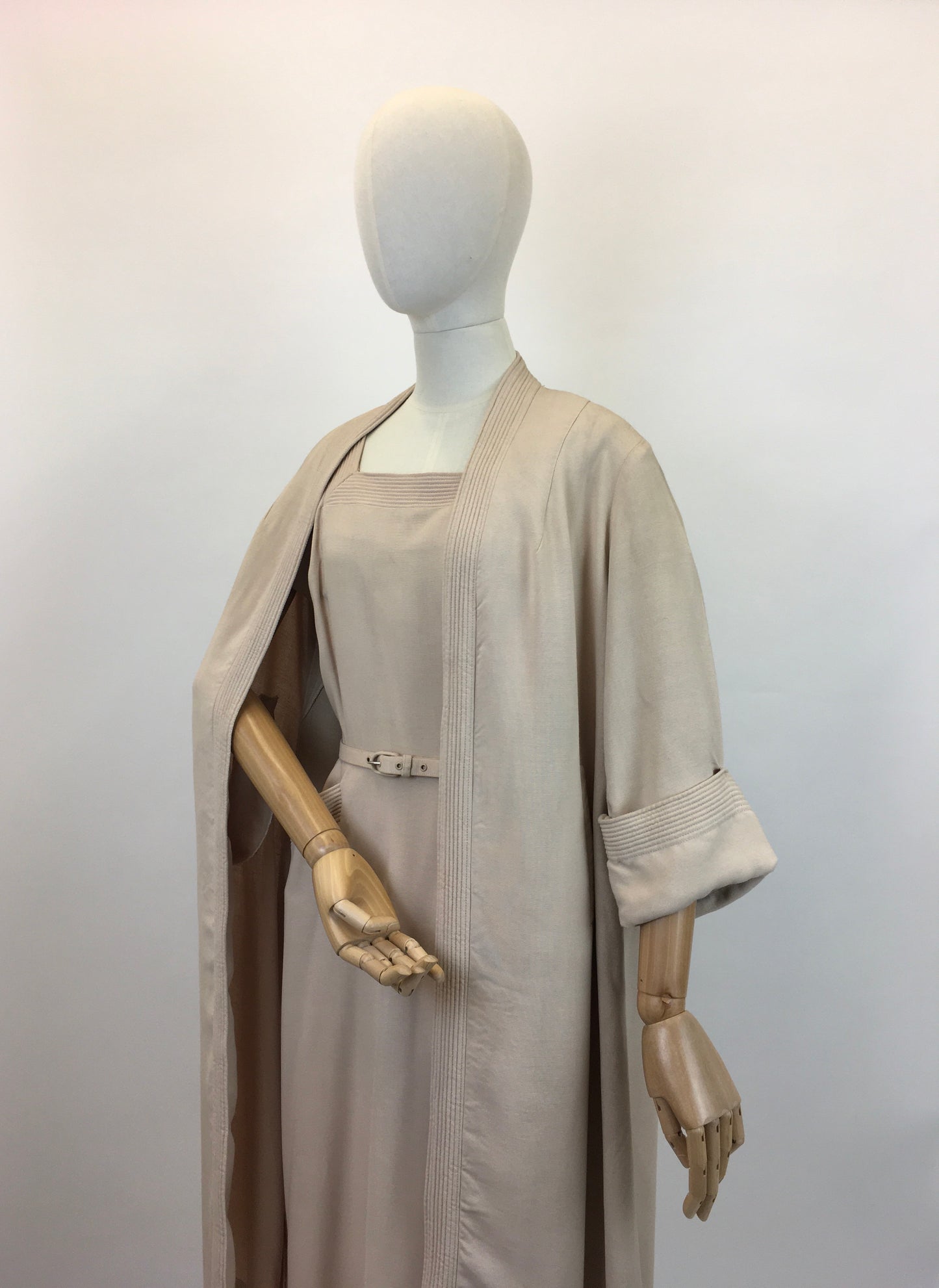 Original 1950’s Stunning ‘ Peggy Page’ Dress and Coat set - In Soft Sand Moygoshal Linen
