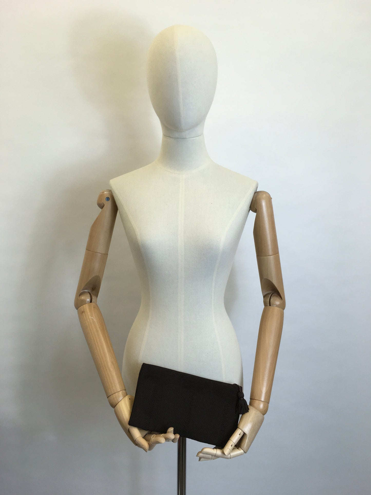 Original 1940’s Brown Corde Clutch Bag - Gorgeous Tassel Detailing