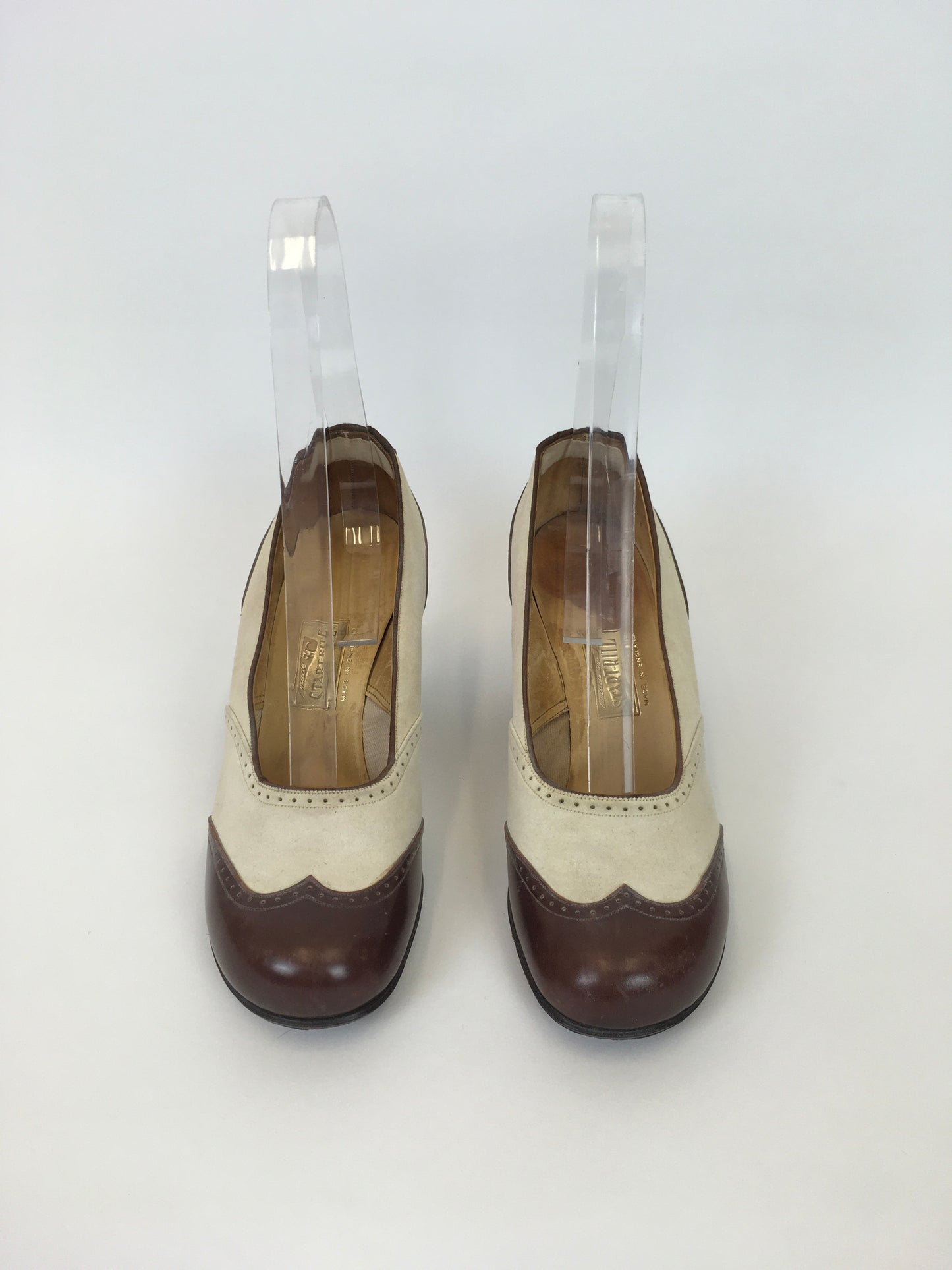 Original 1940s ‘ Start-rite’ CC41 Utility Spectre Shoes - In Iconic Colour-way Cream & Brown