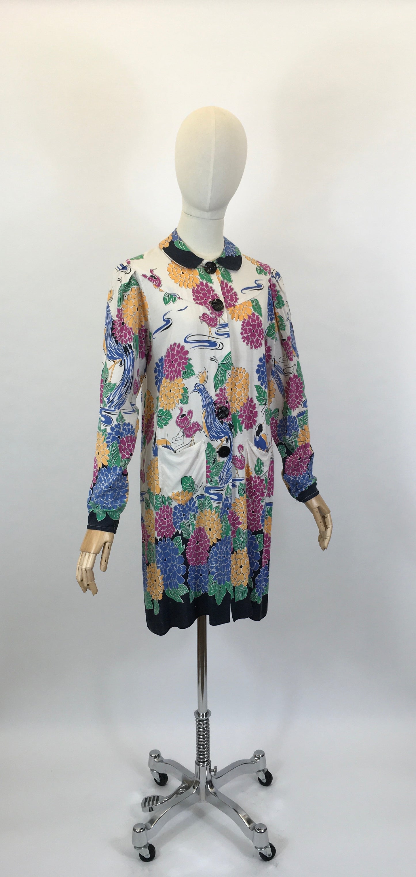 Original 1940’s SENSATIONAL Smock - With Amazing Print in Bold Bright Colours