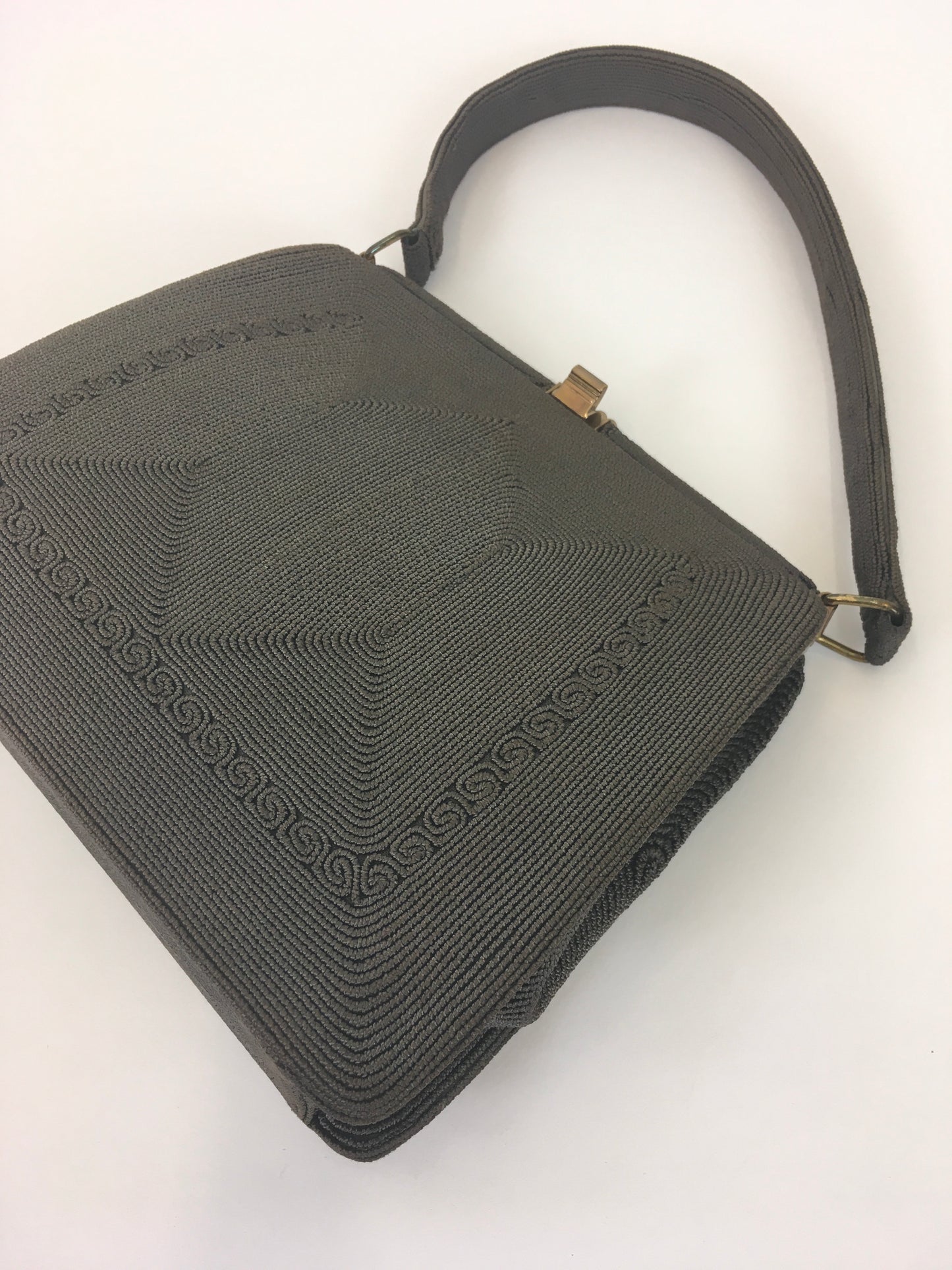 Original 1940s ‘ Corde’ Bag, Made in England - In a Lovely Grey Toned Brown