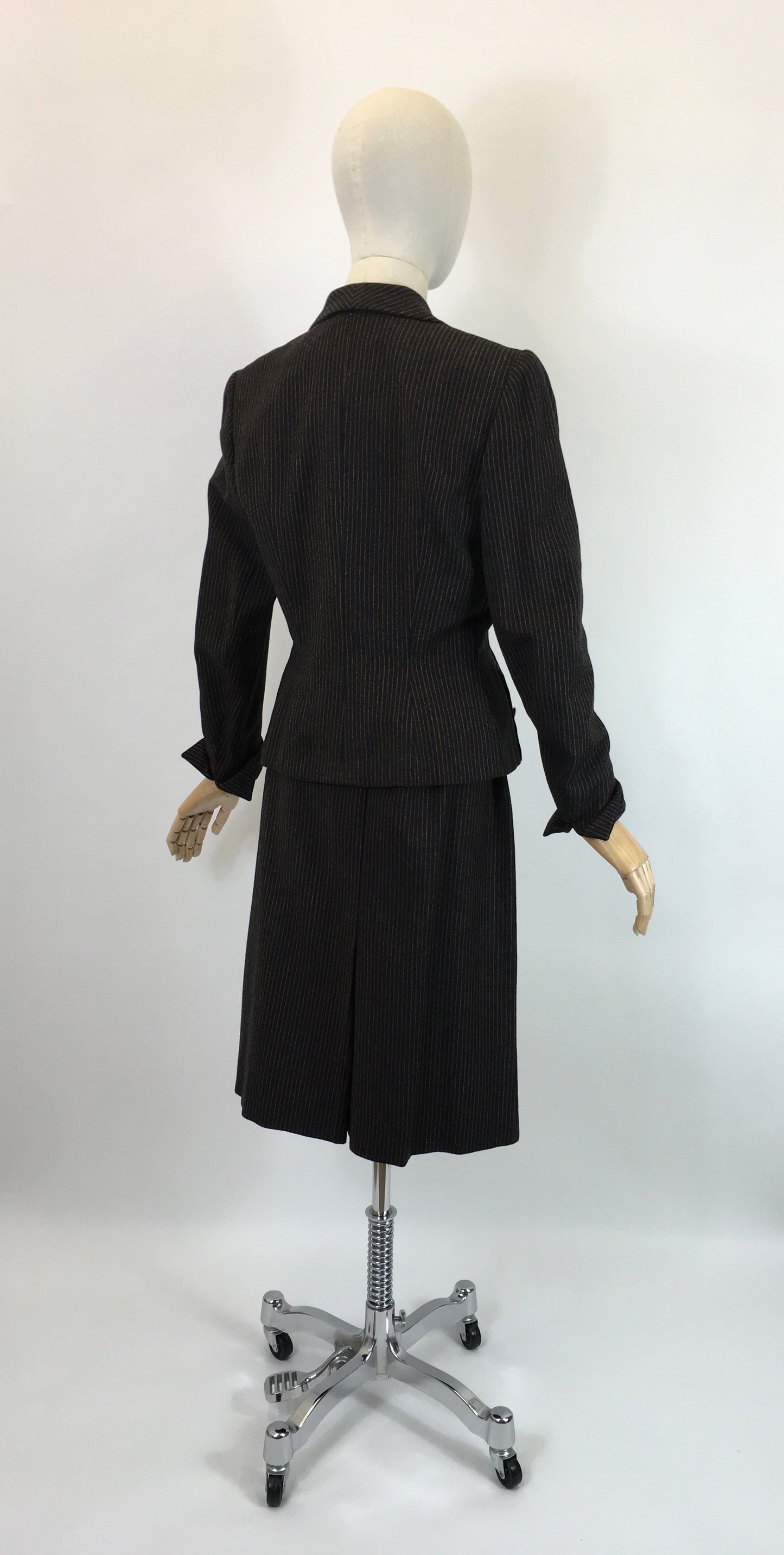 Original 1940’s Sensational American 2pc Suit by ‘ Peck and Peck’ - In Brown and Orange Pinstripe