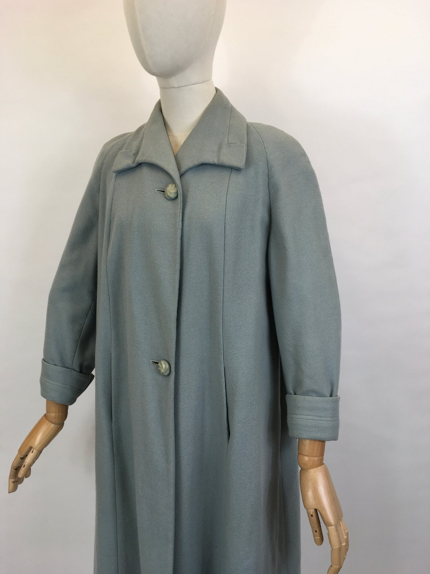 Original 1950’s Darling Pale Blue Swing Coat - With A Classic Easy to Wear 50’s Silhouette