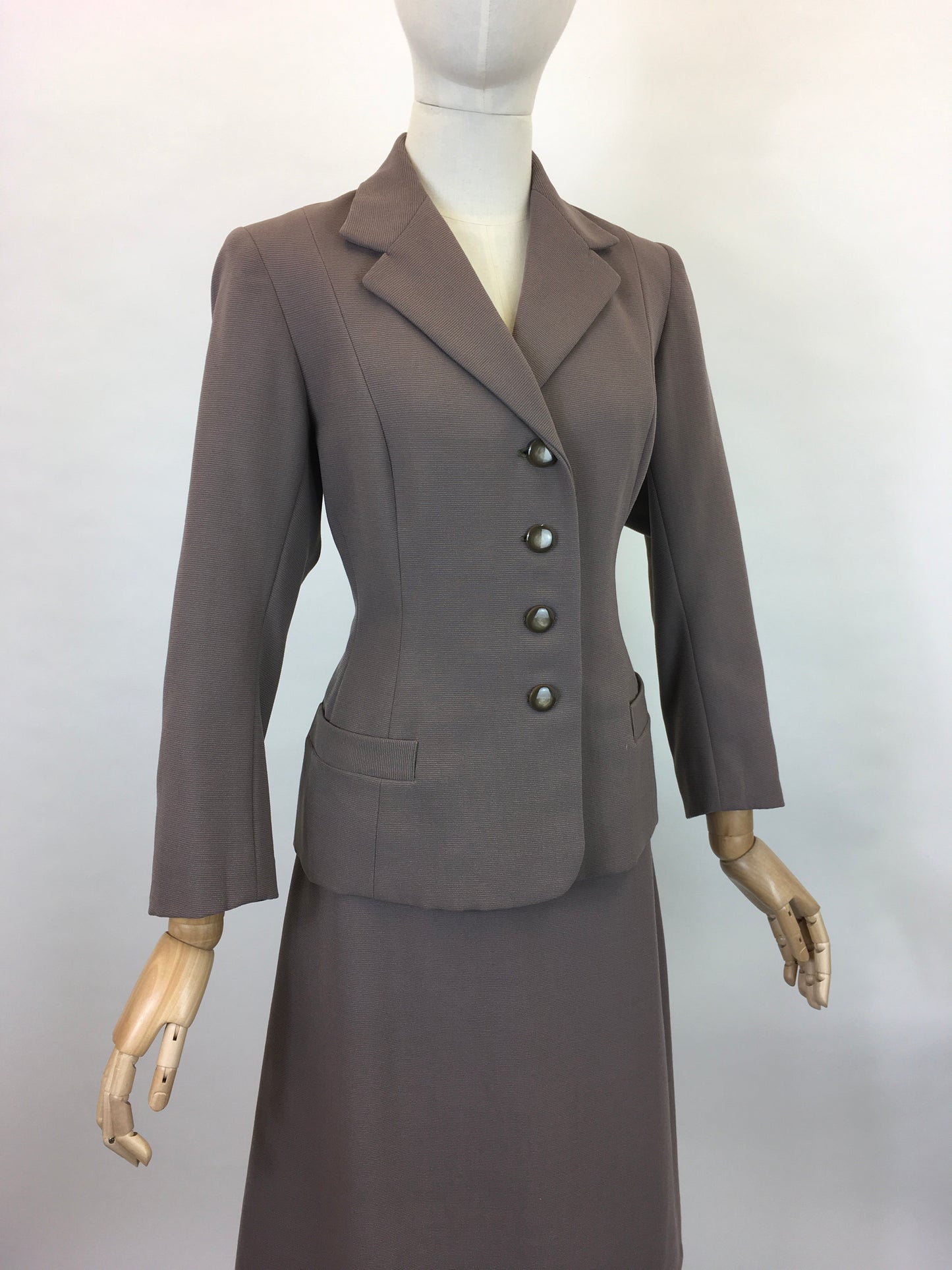 Original 1950’s Beautiful 2 pc Suit - In A Muted Mink Colour