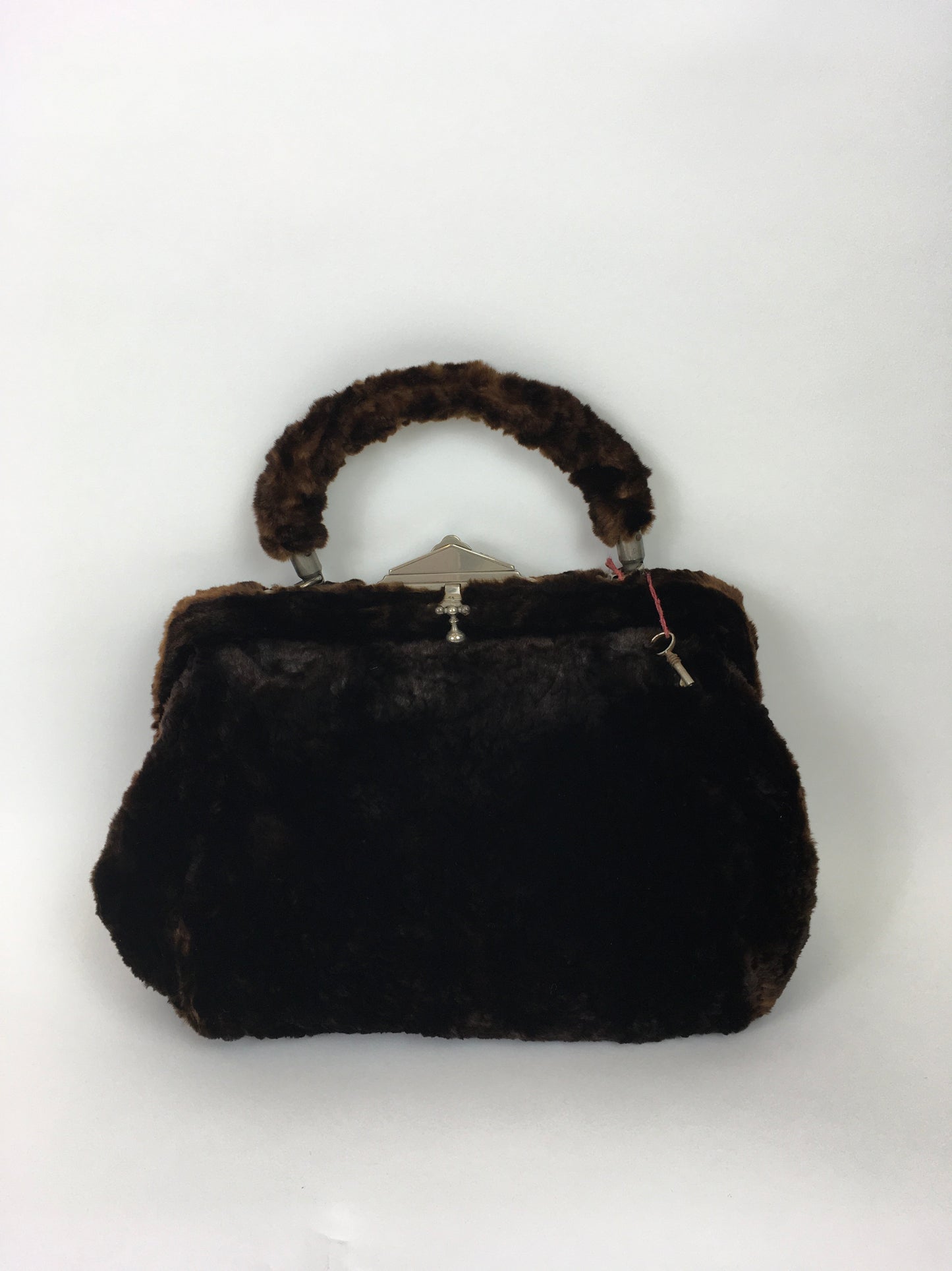 Original late 1920’s early 1930’s Moleskin Handbag and Muff - With A Fabulous Lock and Original Key