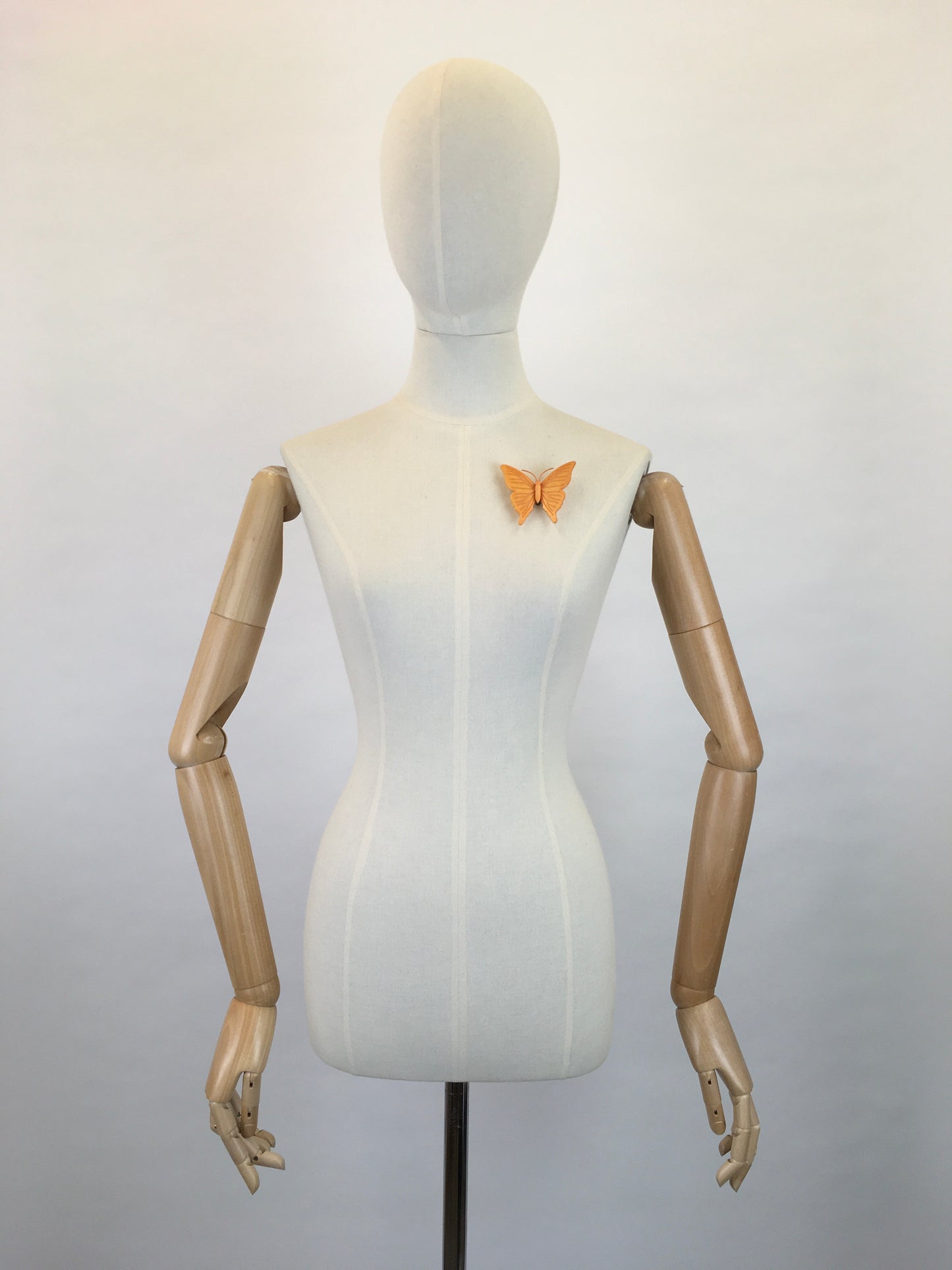 Original 1950s Big Plastic Butterly Brooch - In a Fabulous Bright Orange