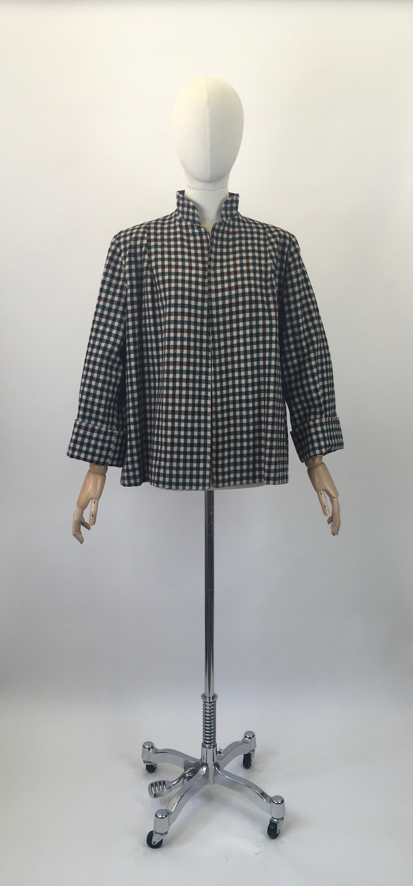 Original 1940's Fabulous Wool Swing Jacket - In Warming Brown and Forest Green