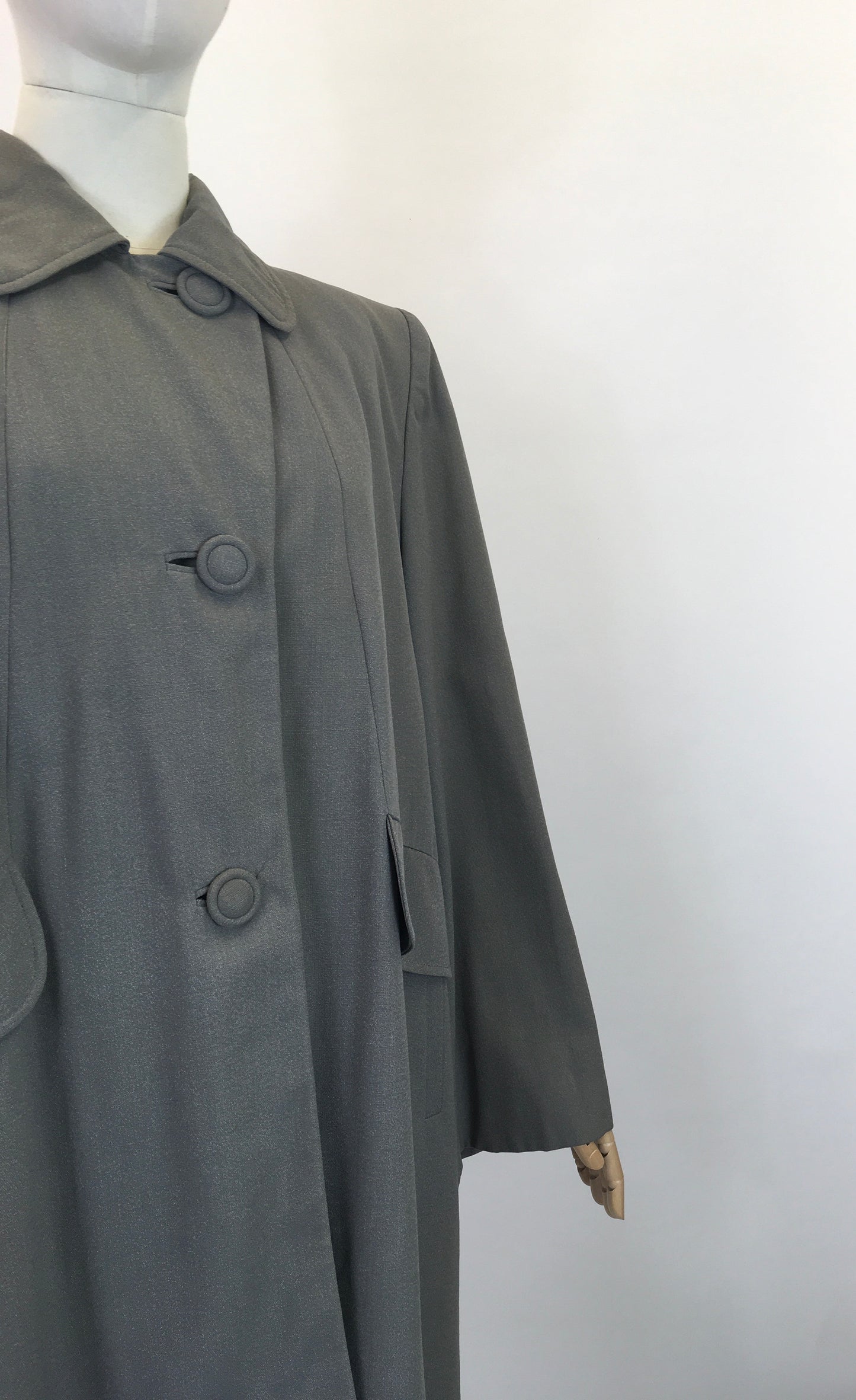 Original Late 40's Early 50's Coat in Powdered Grey - By ' Betsy Rose'