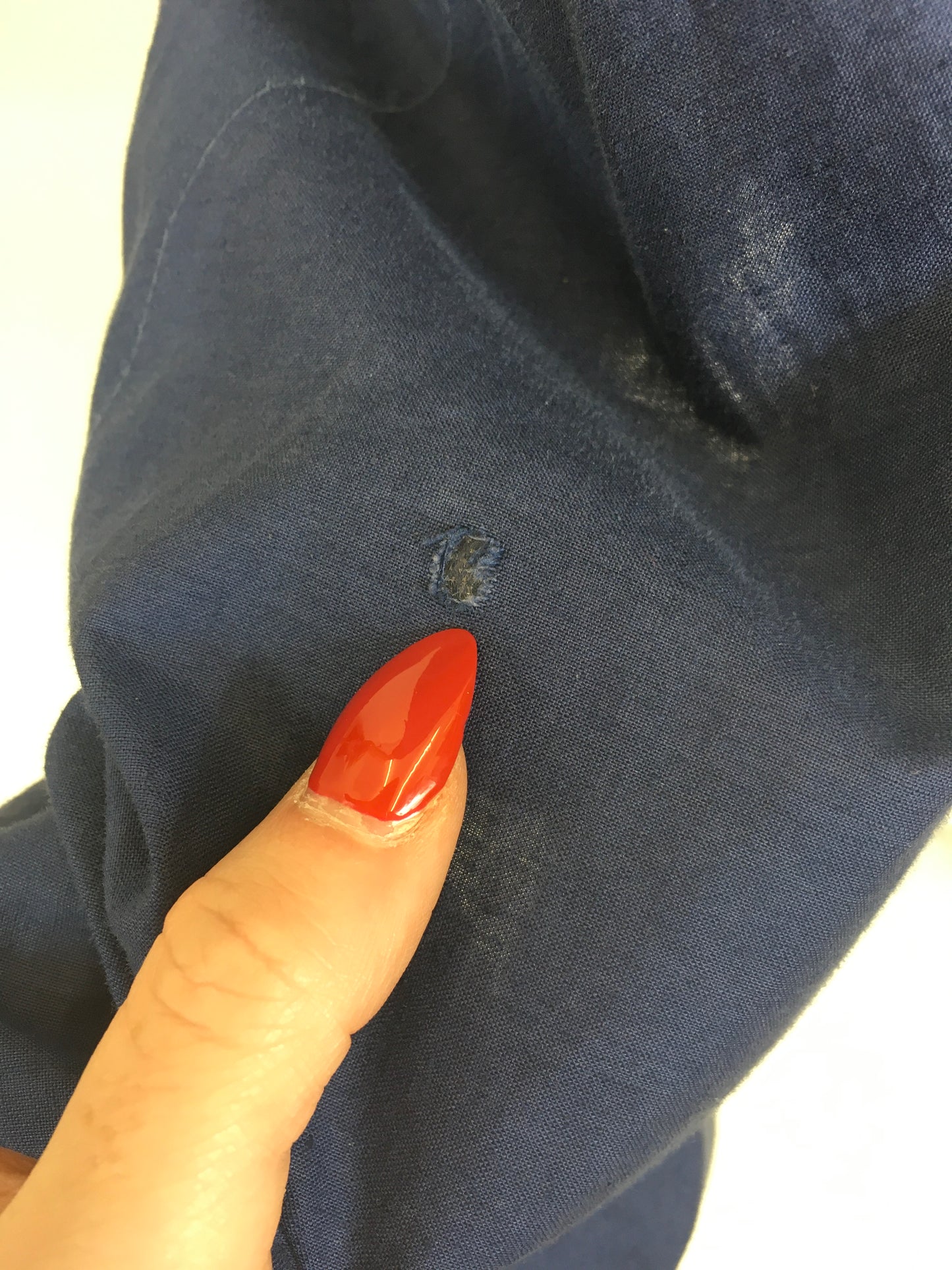 Original Early 1950’s Navy Cotton Dress - With Embroidered Detailing To The Shoulders