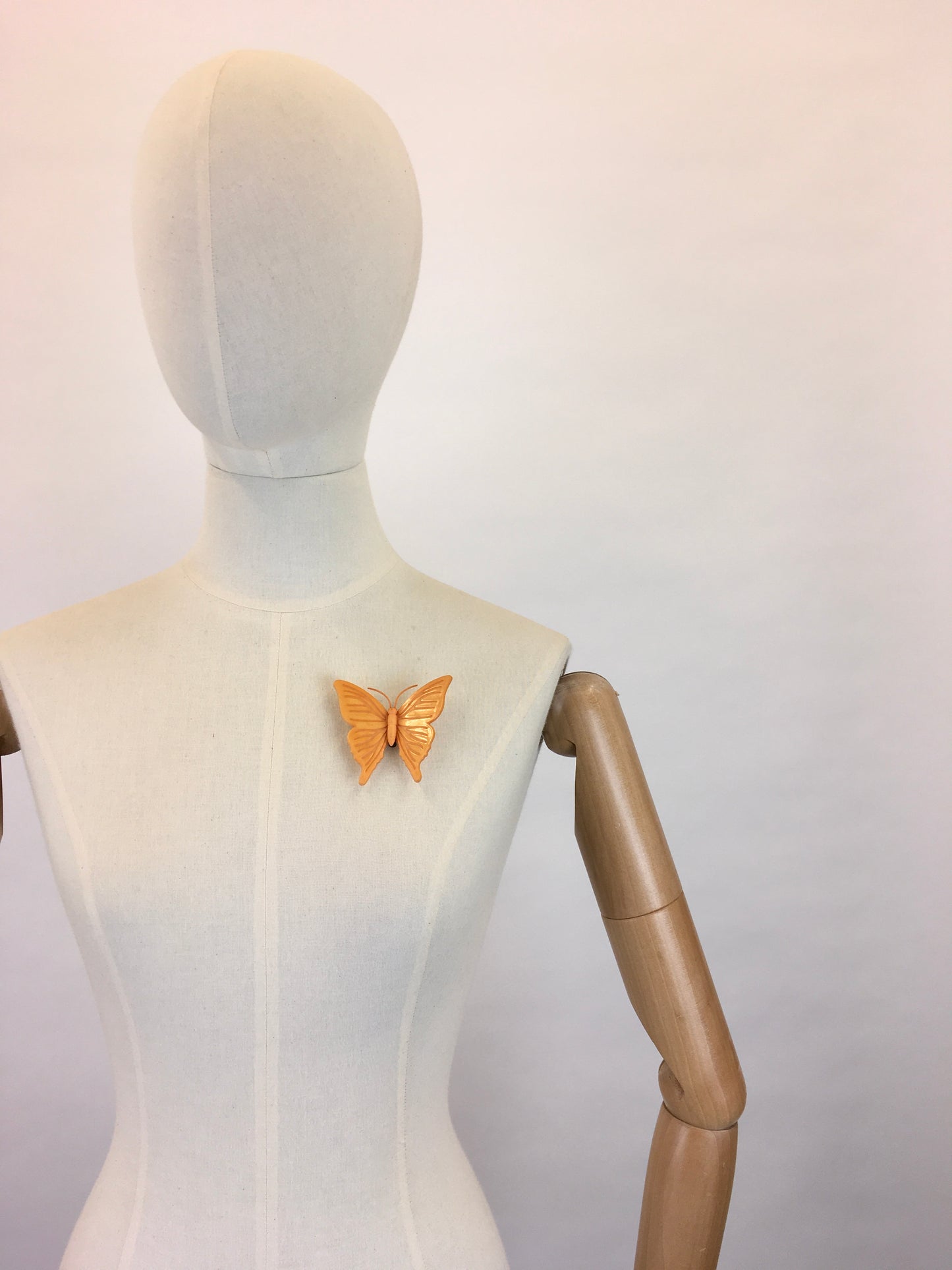Original 1950s Big Plastic Butterly Brooch - In a Fabulous Bright Orange