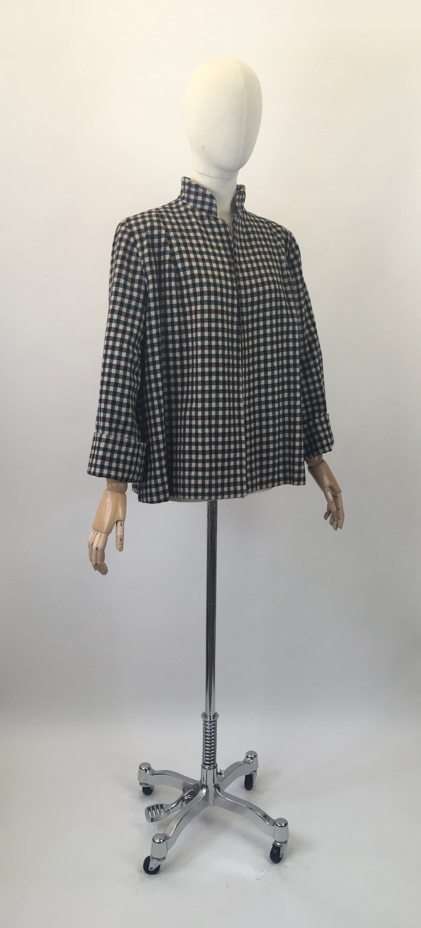 Original 1940's Fabulous Wool Swing Jacket - In Warming Brown and Forest Green