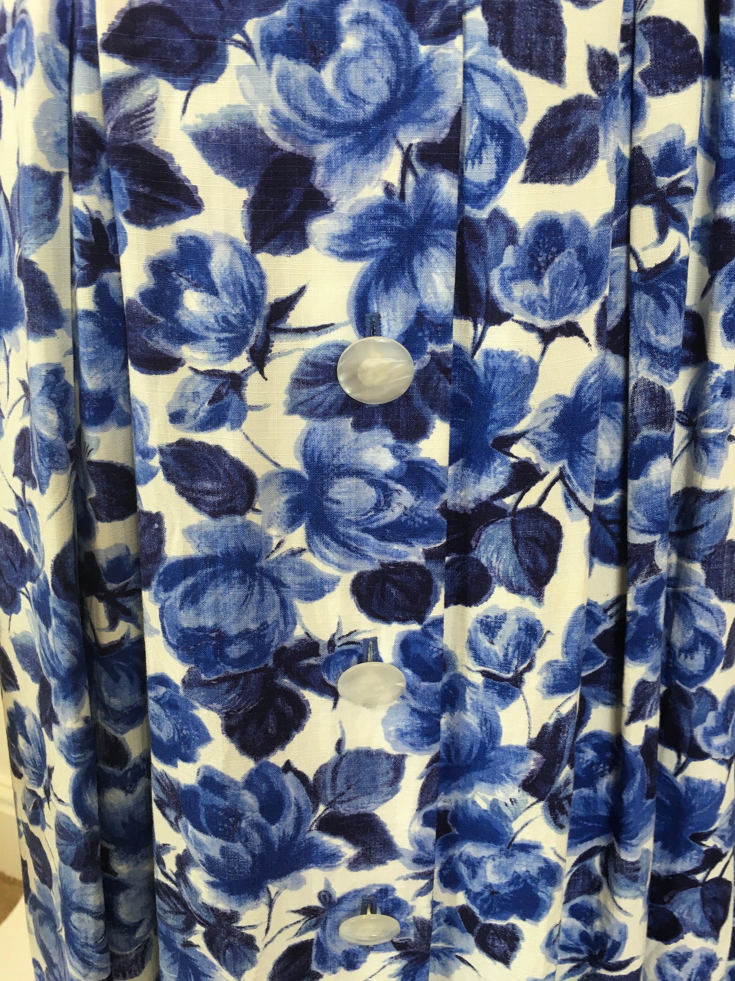 Original 1950’s Cute ‘ St.Michael ‘ Day Dress - In A Lovely Blue & White Floral Cotton