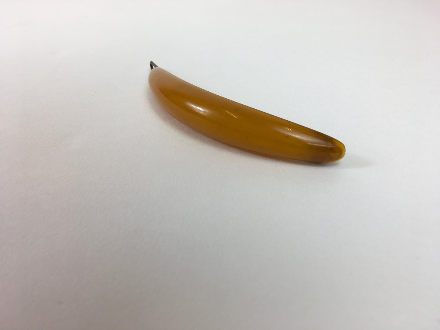 Original 1940s Early Plastic Hair Slide / Barette - In A Lovely Butterscotch Colour