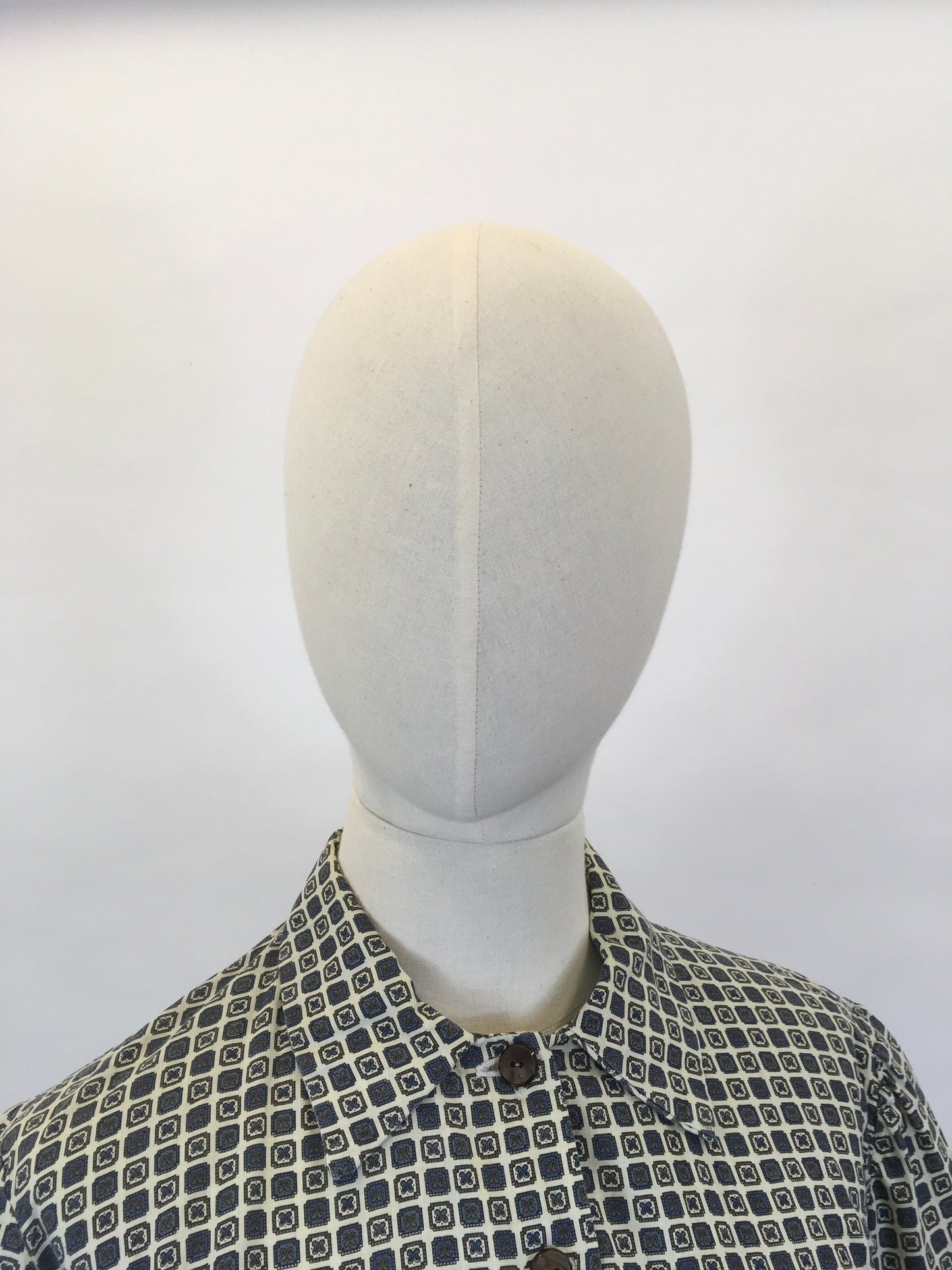 Original 1950’s Fabulous ShirtWaister Dress - In A Geometric Print Cotton