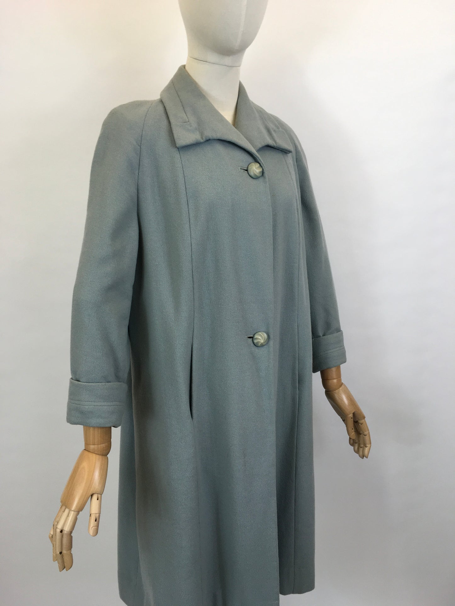 Original 1950’s Darling Pale Blue Swing Coat - With A Classic Easy to Wear 50’s Silhouette