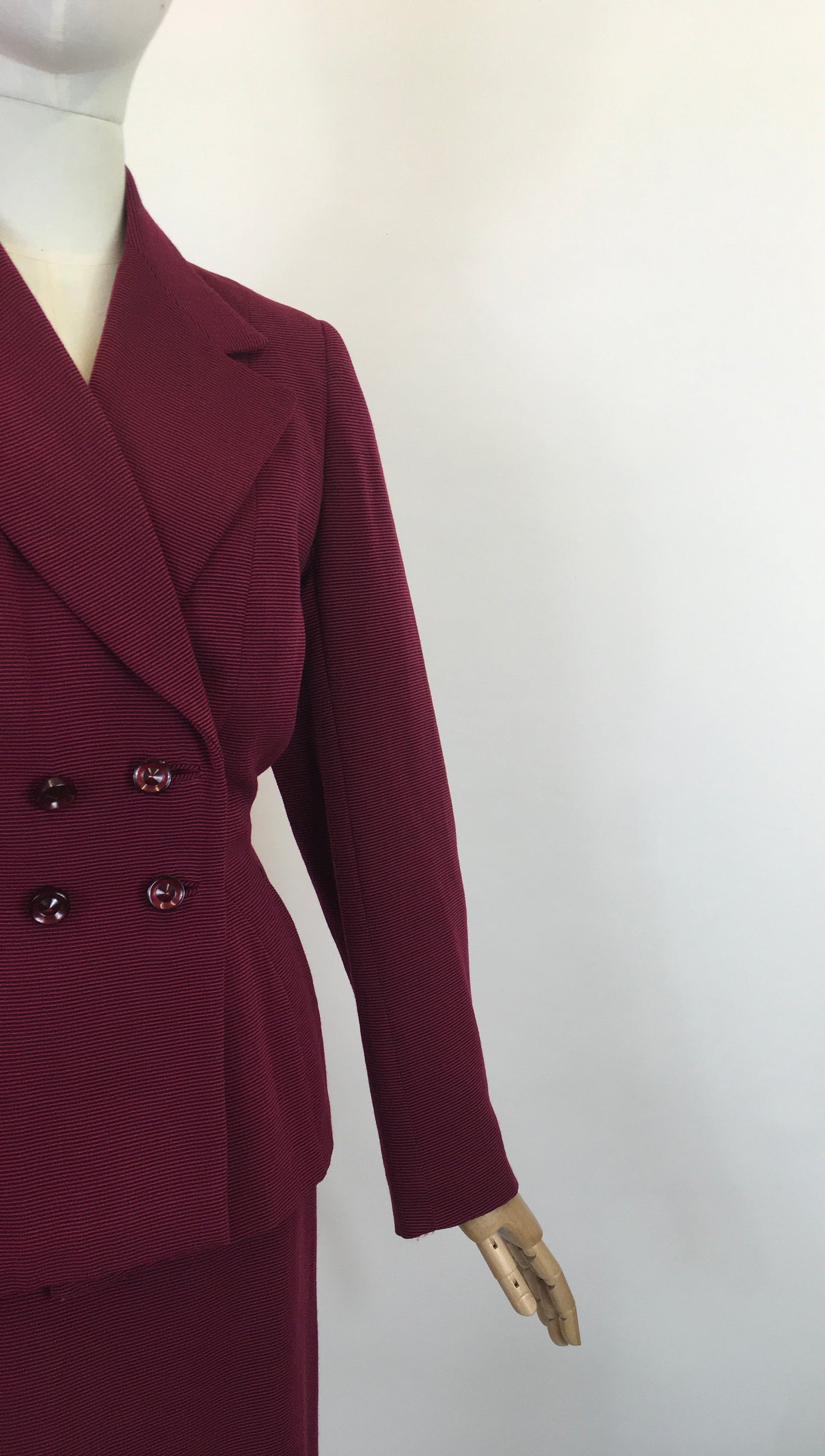 Original 1940's Darling 2pc Suit - In A Deep Berry Wine