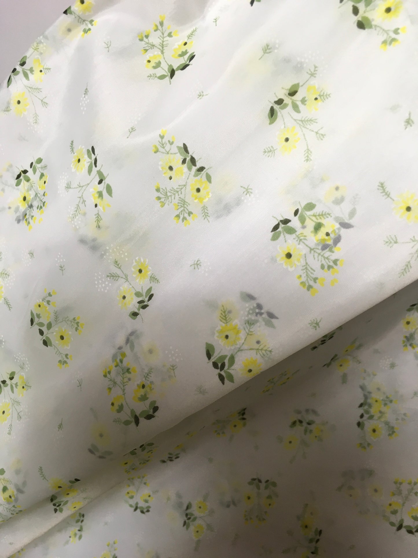 Original 1950s Sheer Nylon Dress Fabric - Lovely Yellow Ditsy Floral  3.5 m