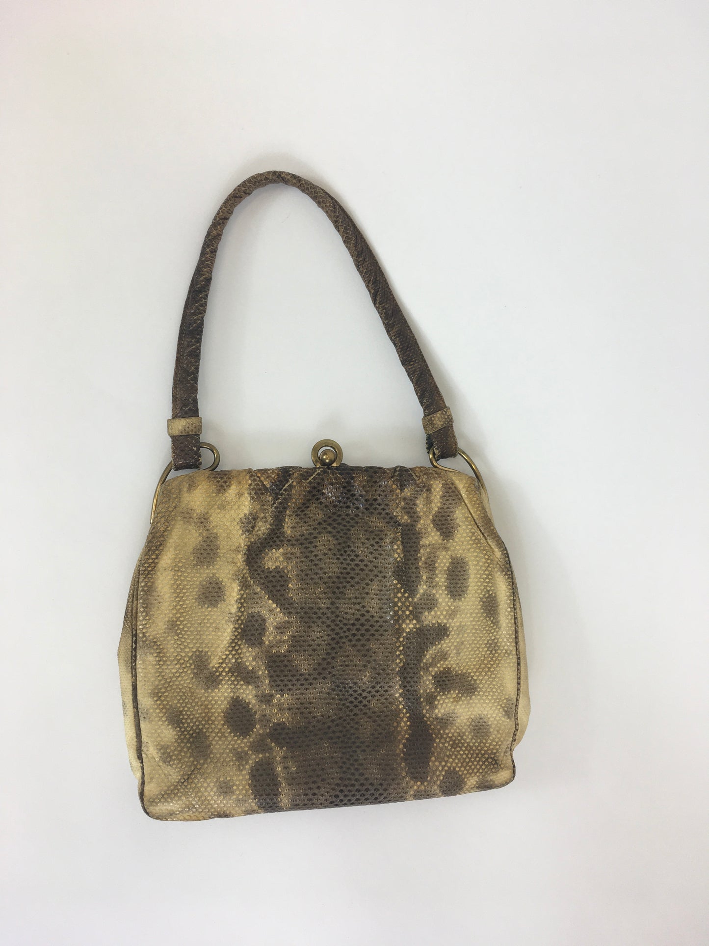 Original 1930’s Exquisite Skin Handbag - With a Lovely Clasp Detailing & Single Handle