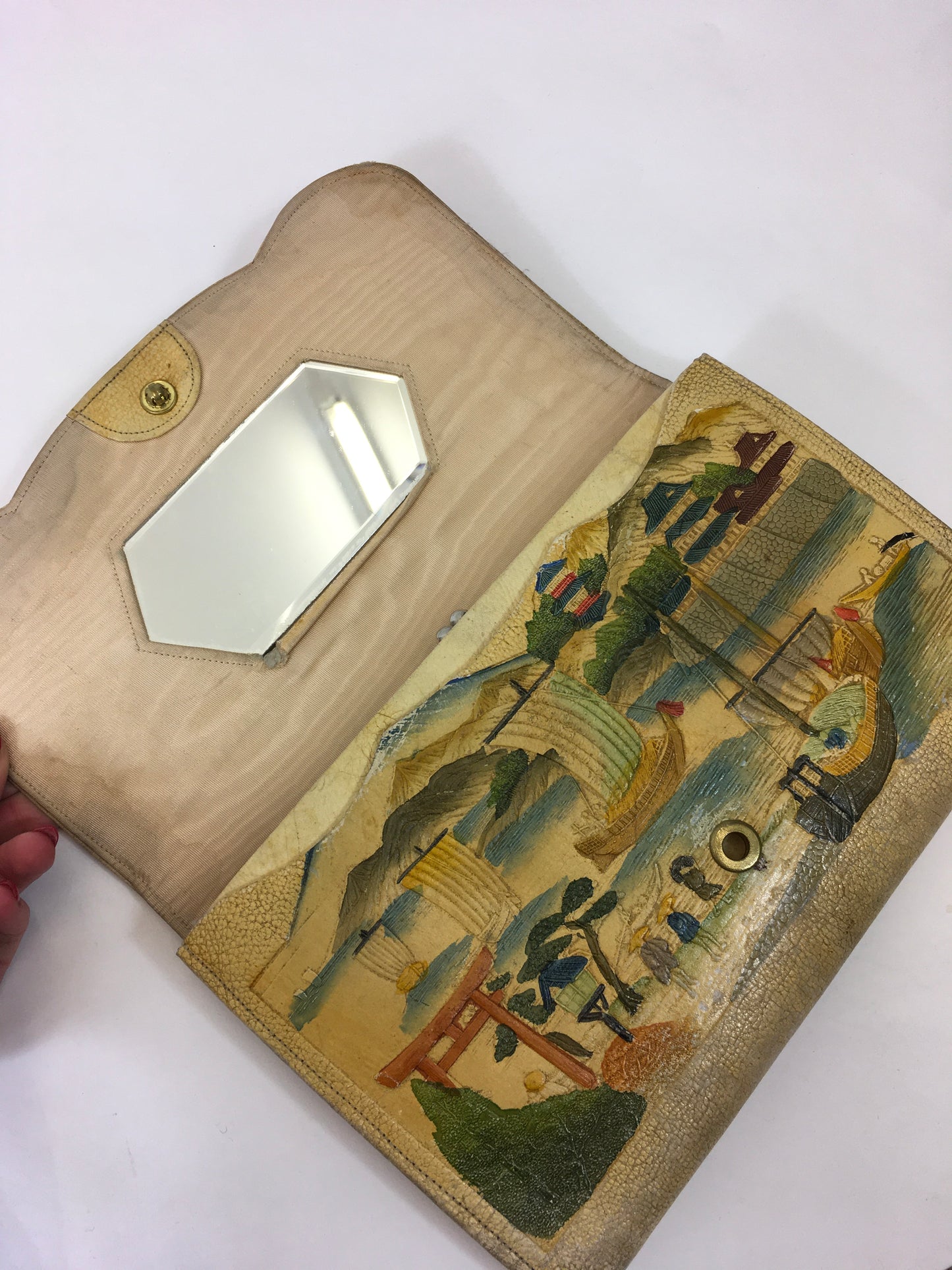 Original 1920's / 1930's Exquisite Large Sized Tourist Clutch Bag - With Beautiful Details