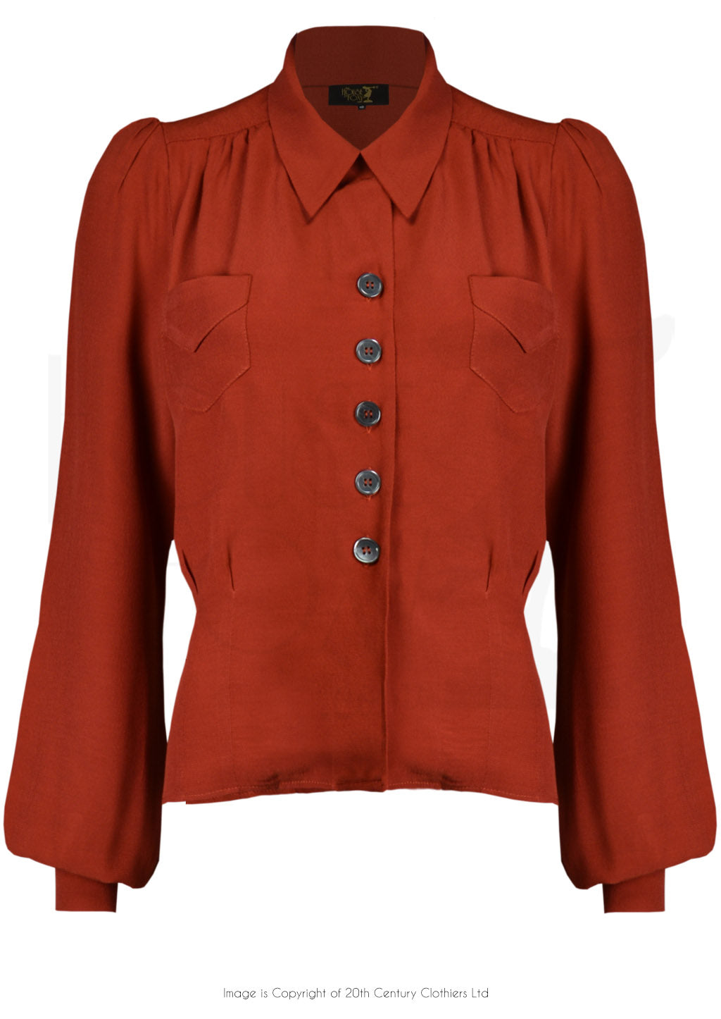 House Of Foxy 1940’s Sweetheart Blouse In Rust