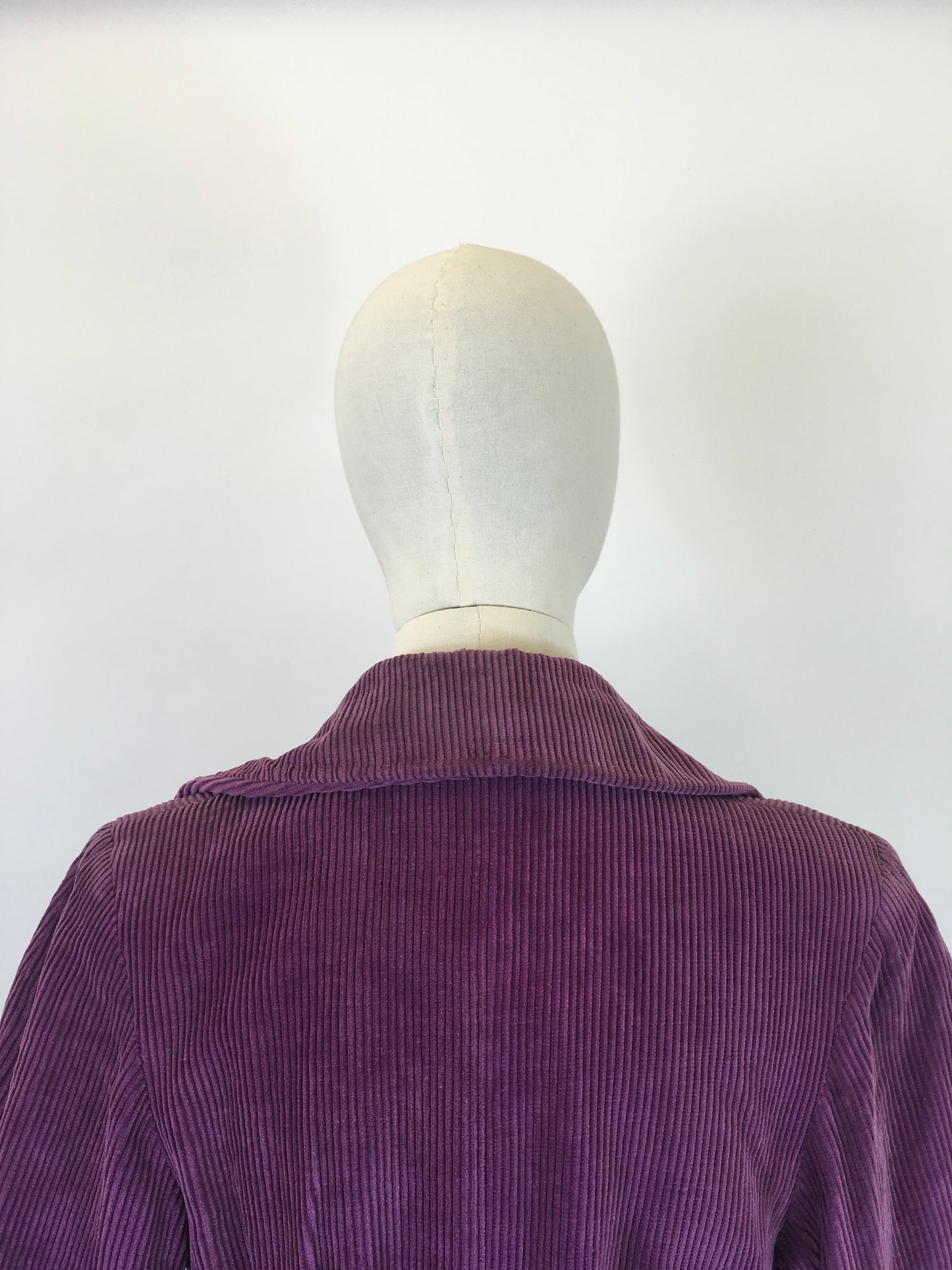 Original Stunning 1940’s Fine Needlecord Coat - In A Divine Rich Purple Colour