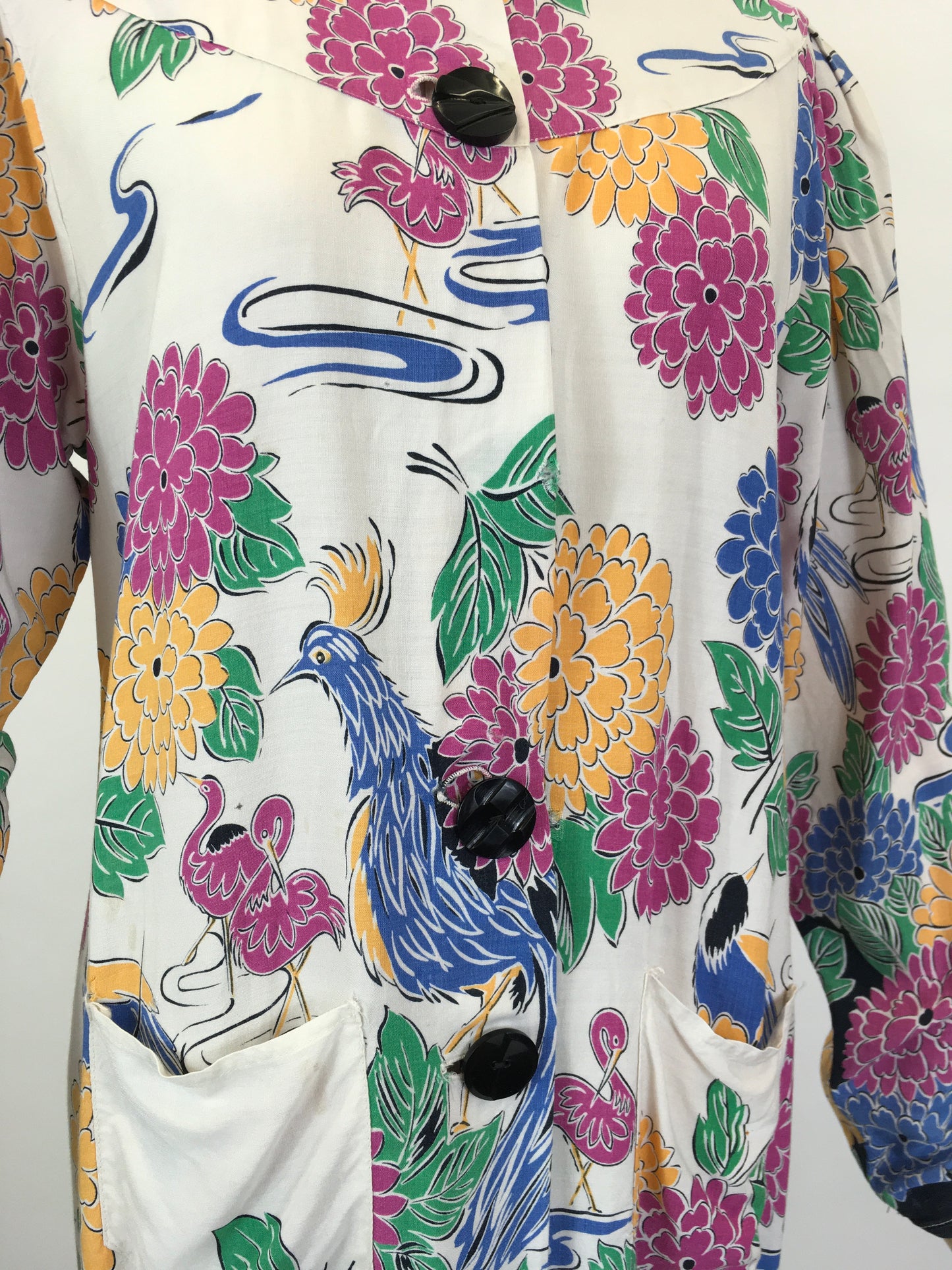 Original 1940’s SENSATIONAL Smock - With Amazing Print in Bold Bright Colours