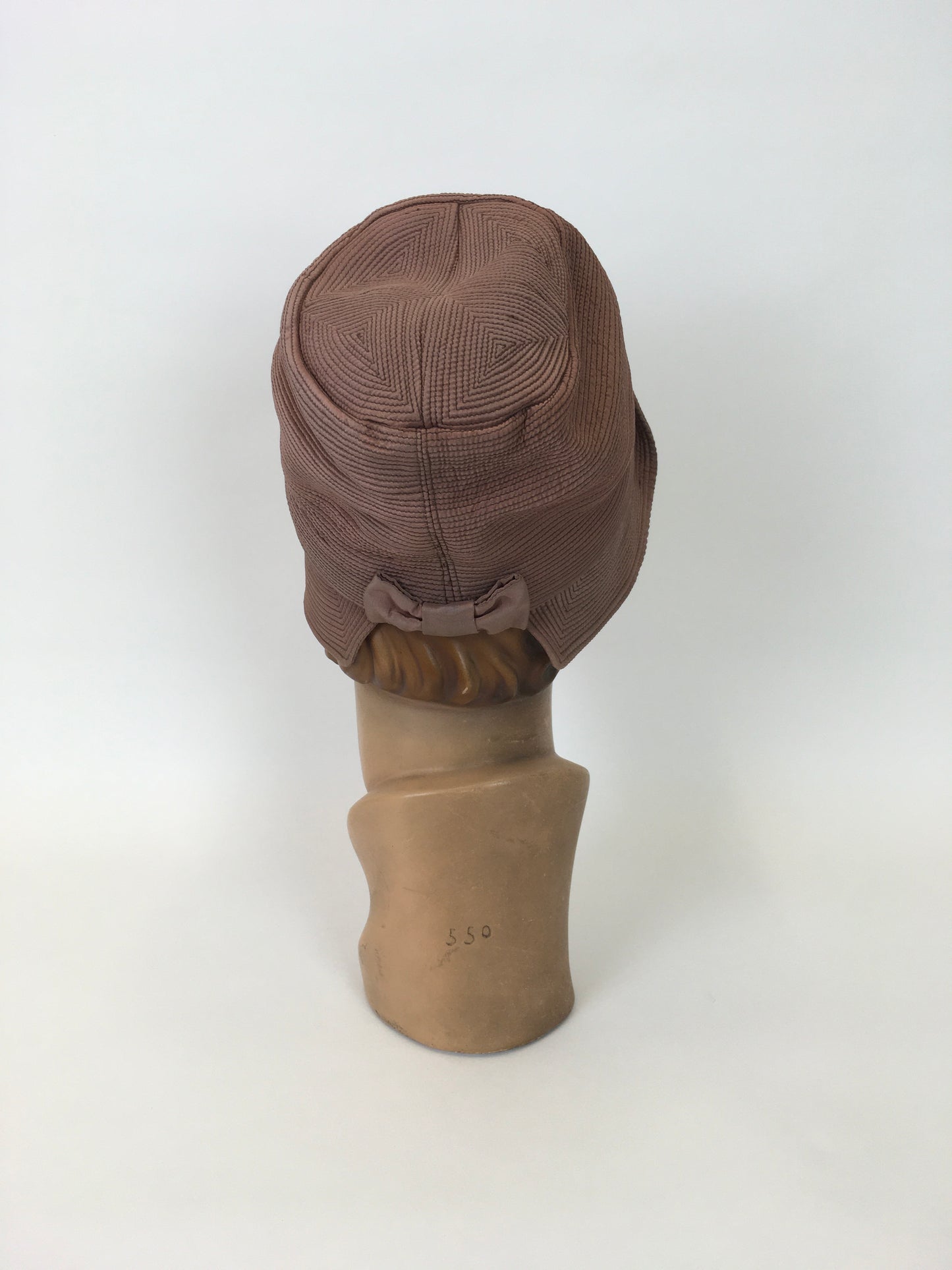 Original 1930s Exquisite Pale Rose Cloche Hat - Labelled ‘ Henry Heath’, A London Maker