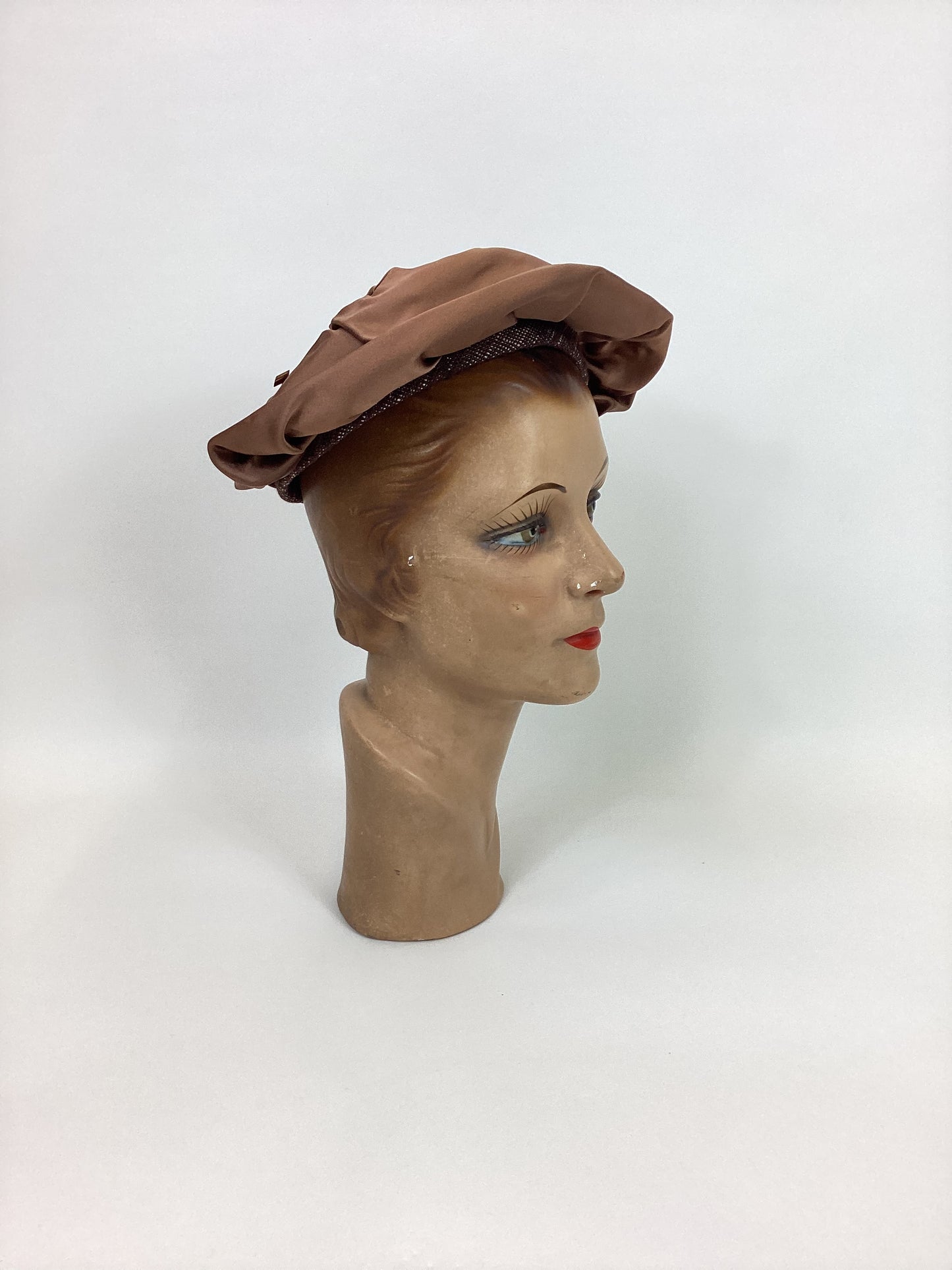 Original 1950’s Darling Open Crow Hat - In Shades Of Browns