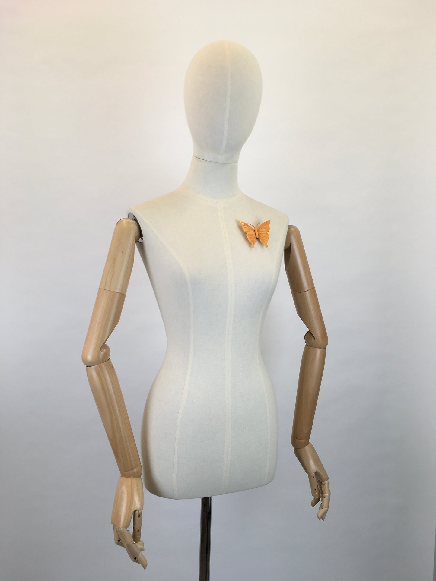 Original 1950s Big Plastic Butterly Brooch - In a Fabulous Bright Orange