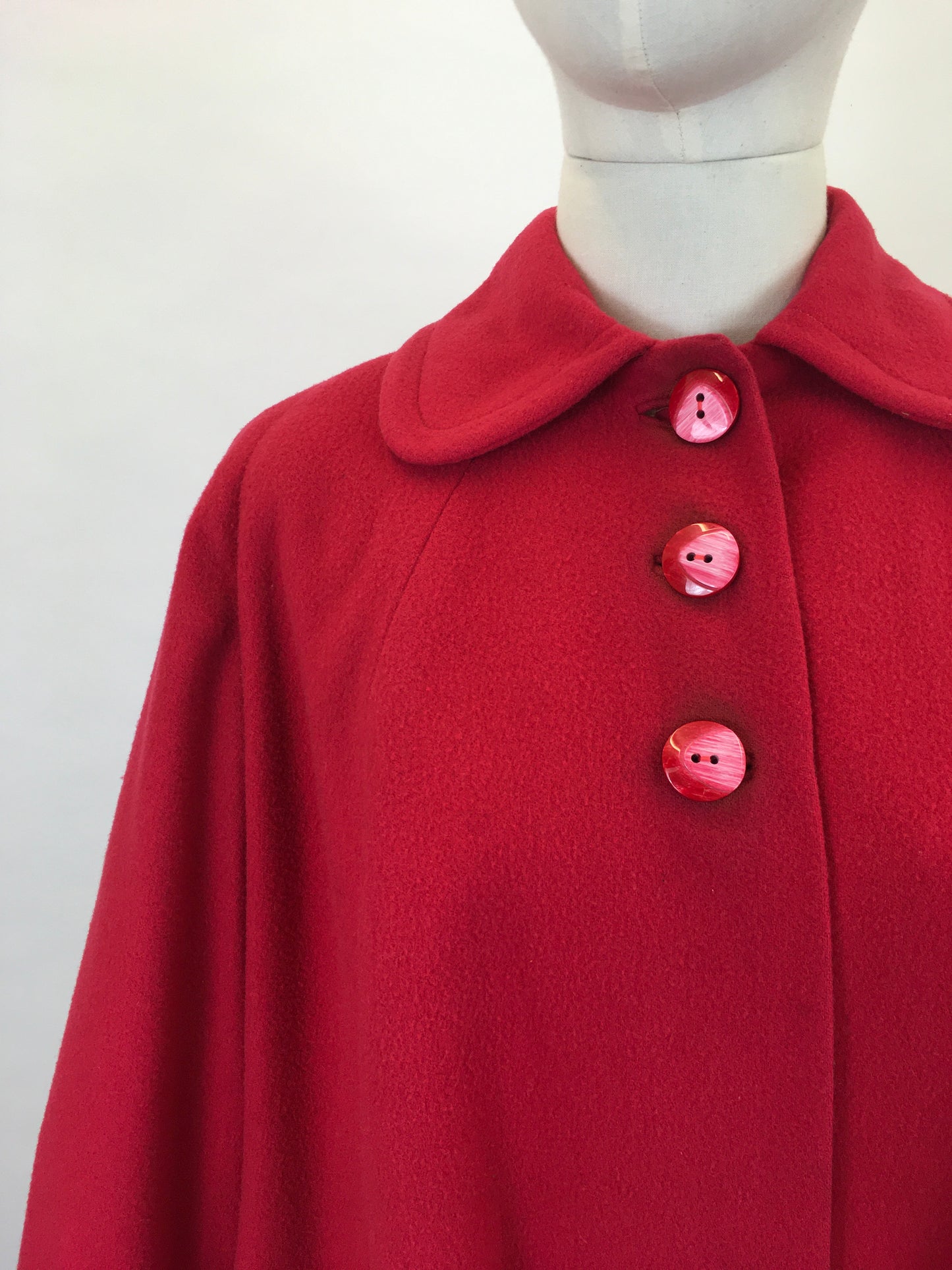 Original Late 1940’s Raspberry Red Swing Jacket - With Stunning Detailing