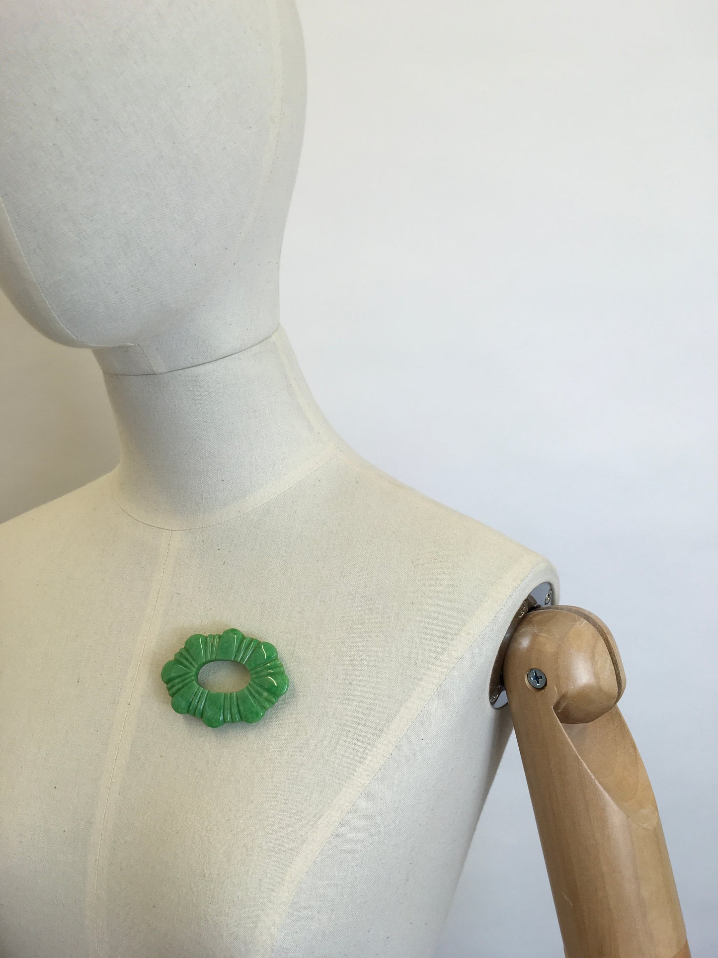 Original 1930’s Bakelite Brooch - In Classic 30’s Mint Green