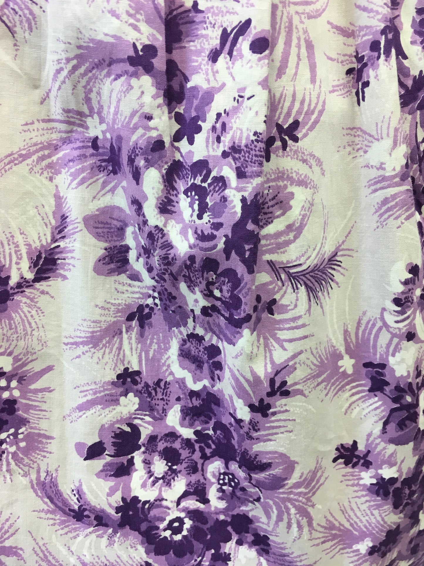 Original 1950’s Cotton Day Dress - In A Darling Rich Purple and Soft Lilac Floral