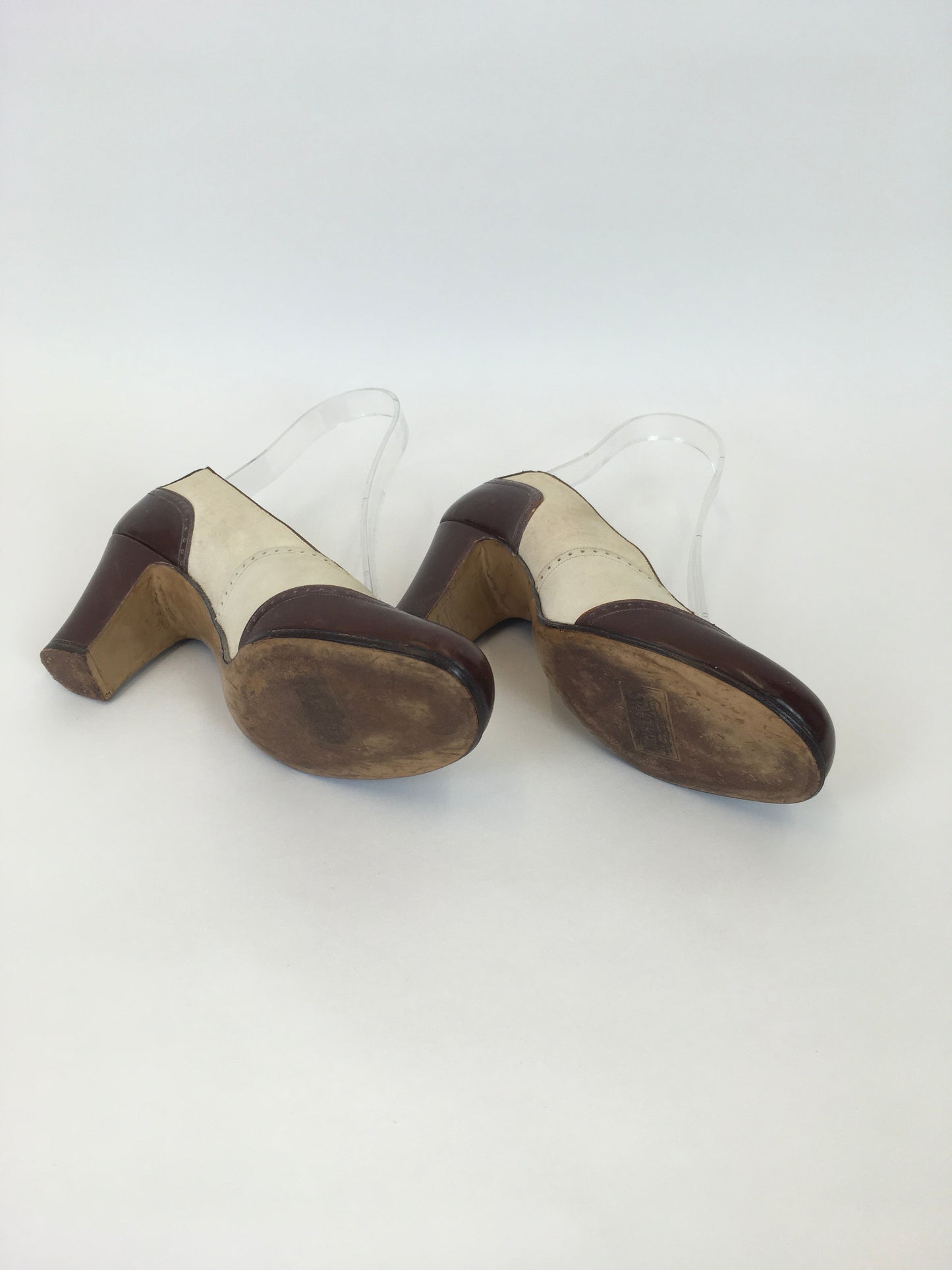 Original 1940s ‘ Start-rite’ CC41 Utility Spectre Shoes - In Iconic Colour-way Cream & Brown