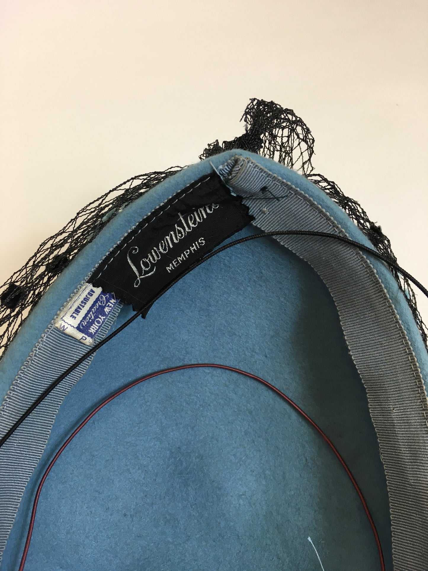 Original 1940’s Powder Blue American Hat - Stunning Halo Shape Front With Shaped Felt