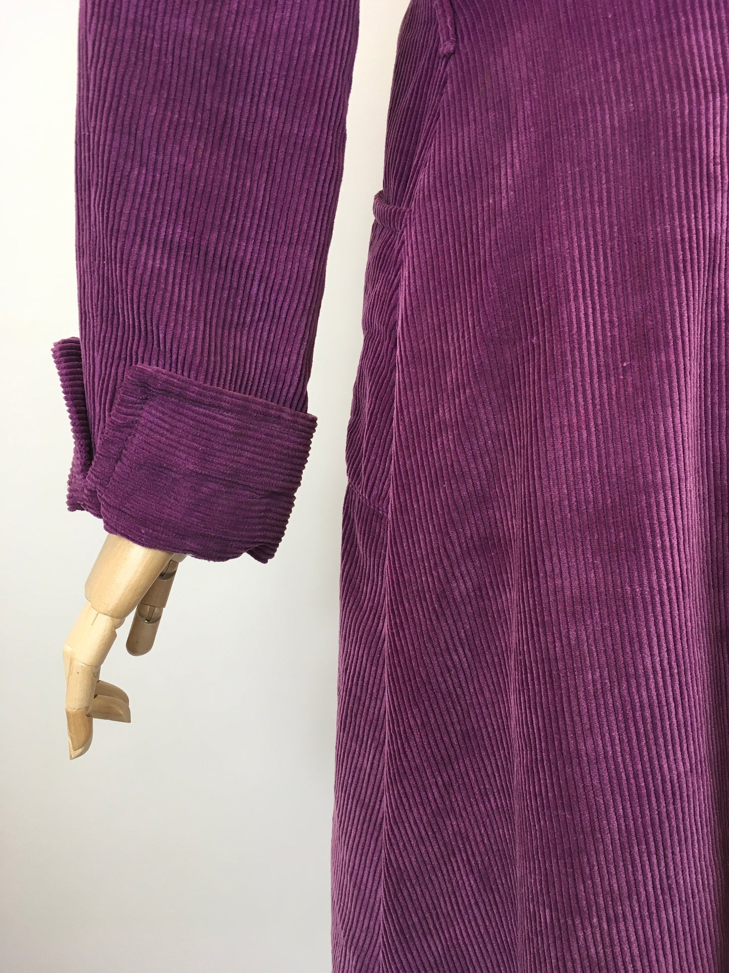 Original Stunning 1940’s Fine Needlecord Coat - In A Divine Rich Purple Colour