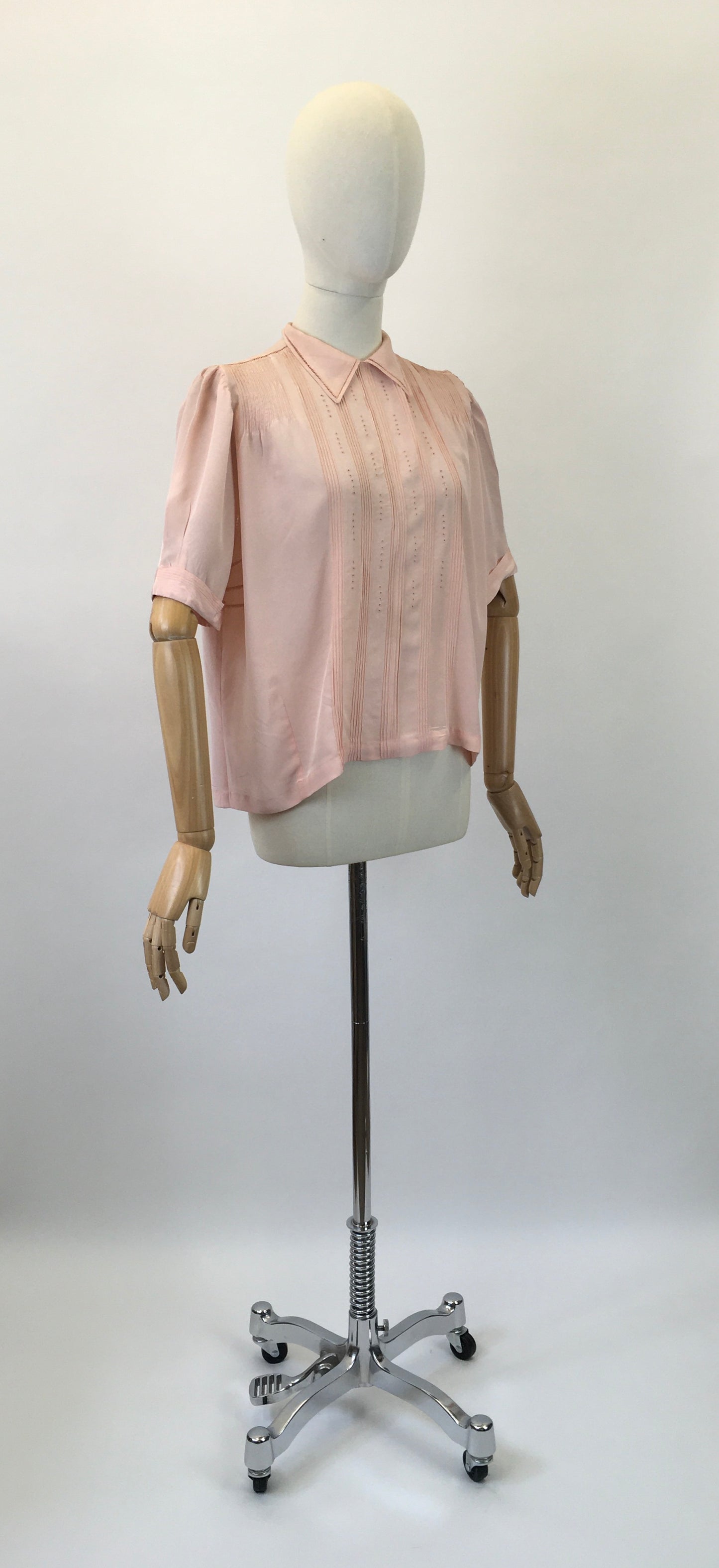 Original 1940's Darling Silk Blouse - In A Powdered Pink