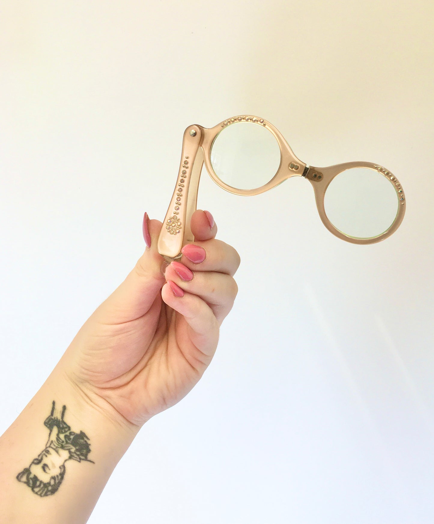 Original 1950’s Longettes - In Peach with Paste Embellishments