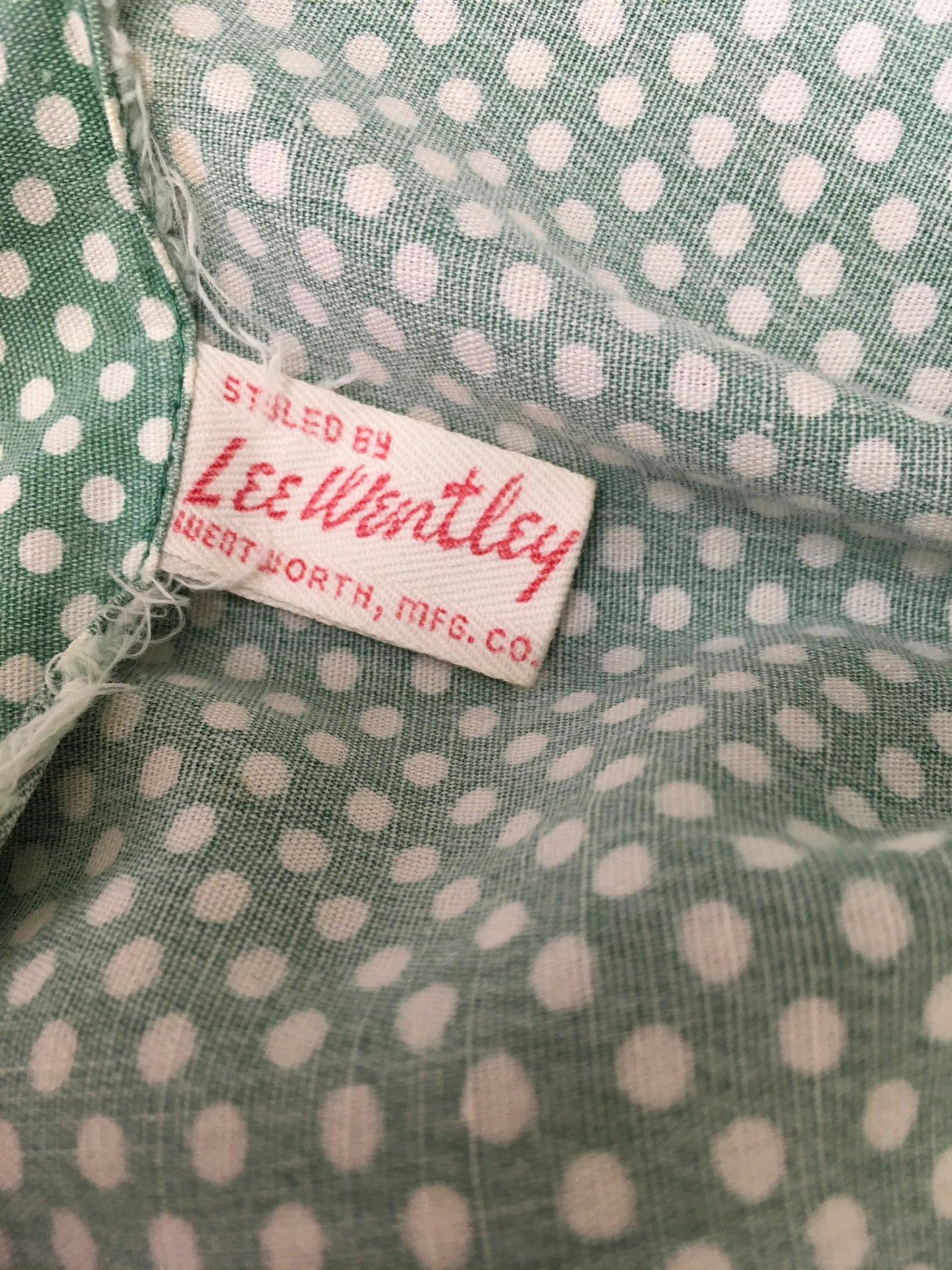 Original 1940’s SENSATIONAL Wrap House Dress - In A Fabulous Green & White Polka Dot