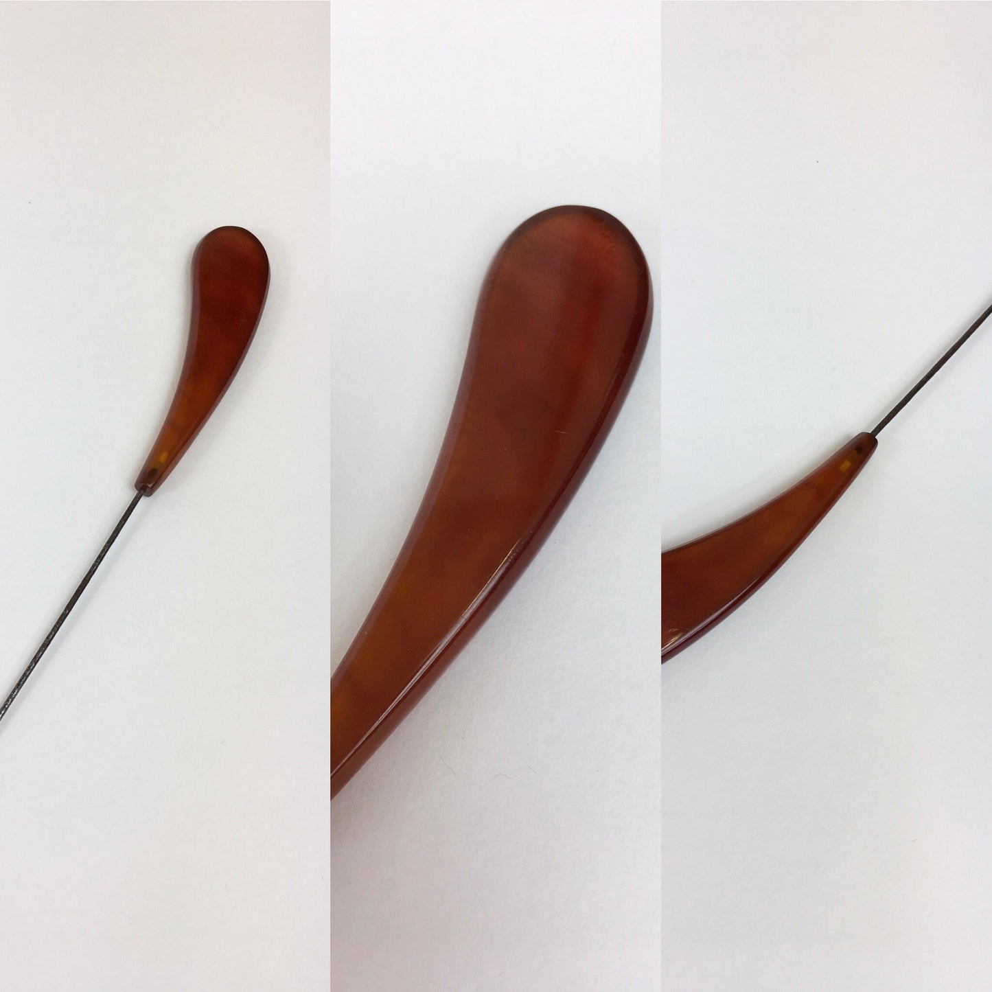 Original 1940’s Hat Pin - In A Lovely Warm Amber Colouring
