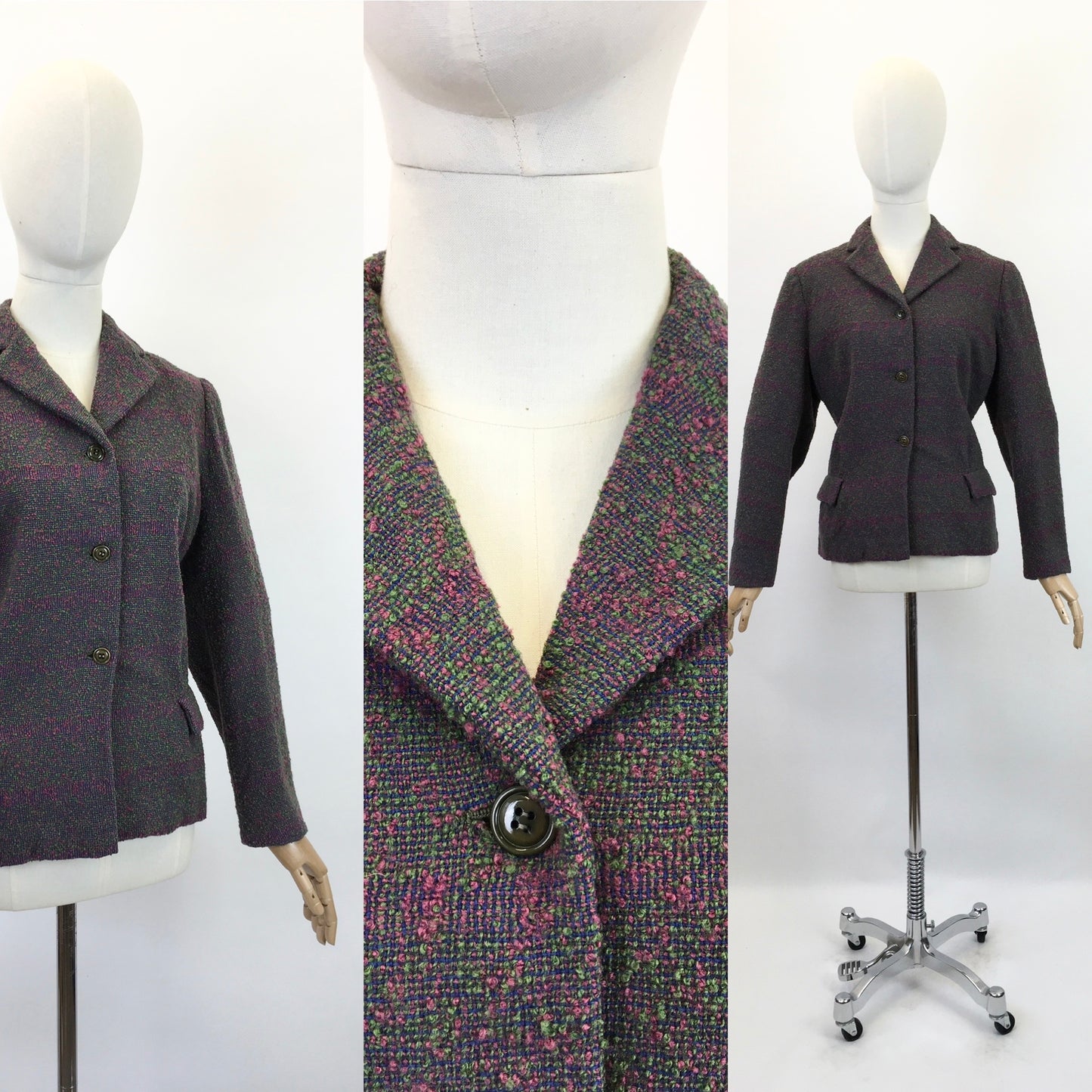 Original 1950's Fabulous Hebe Sports Jacket - In Purples and Greens