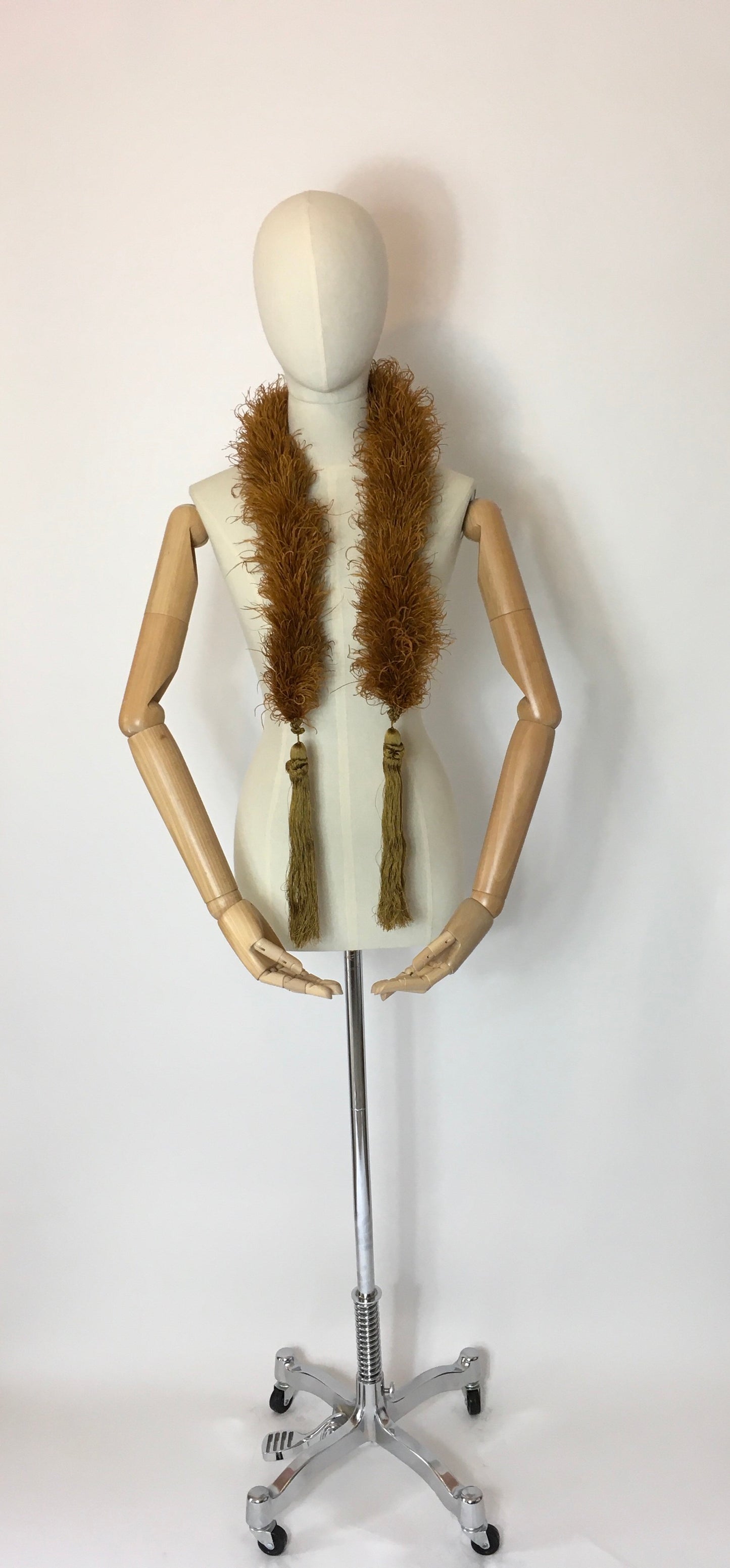 Original early 1930’s Ostrich Feather Boa in the richest golden auburn - A Festival Of Vintage Fashion Show Exclusive