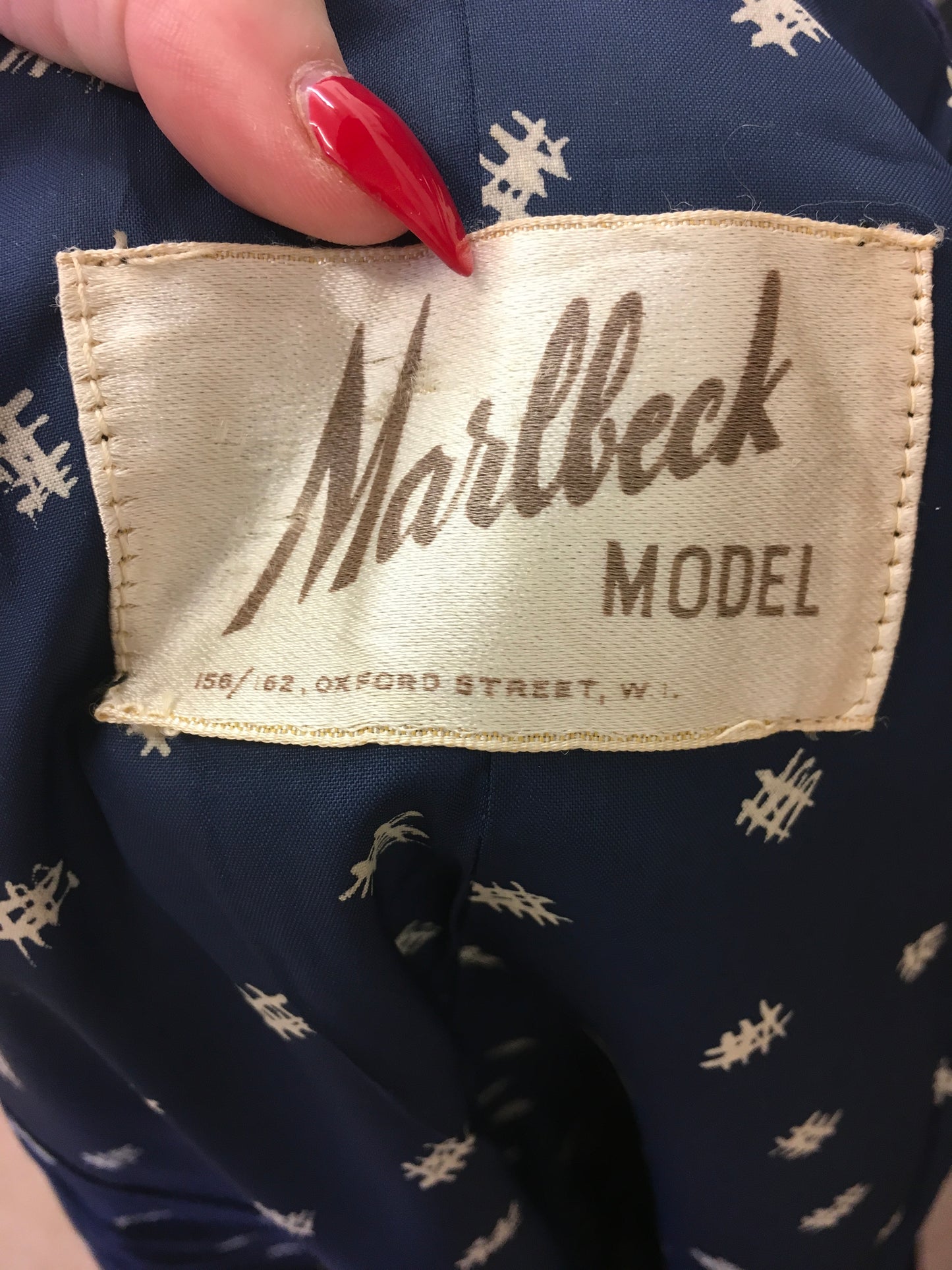 RESERVED Do NOT BUY  - Original 1950’s Edge to Edge Duster Coat - In a Midnight Blue Textured Cloth With Contrast Lining