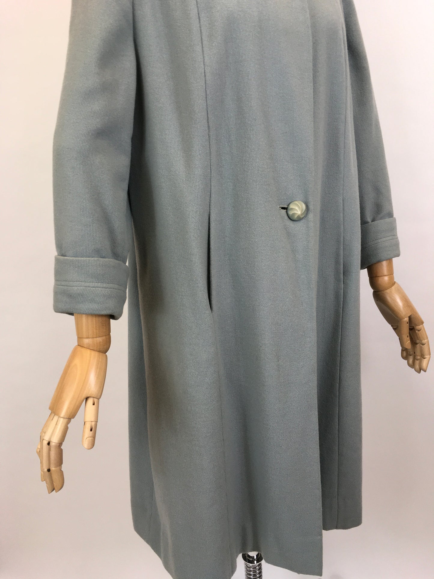 Original 1950’s Darling Pale Blue Swing Coat - With A Classic Easy to Wear 50’s Silhouette