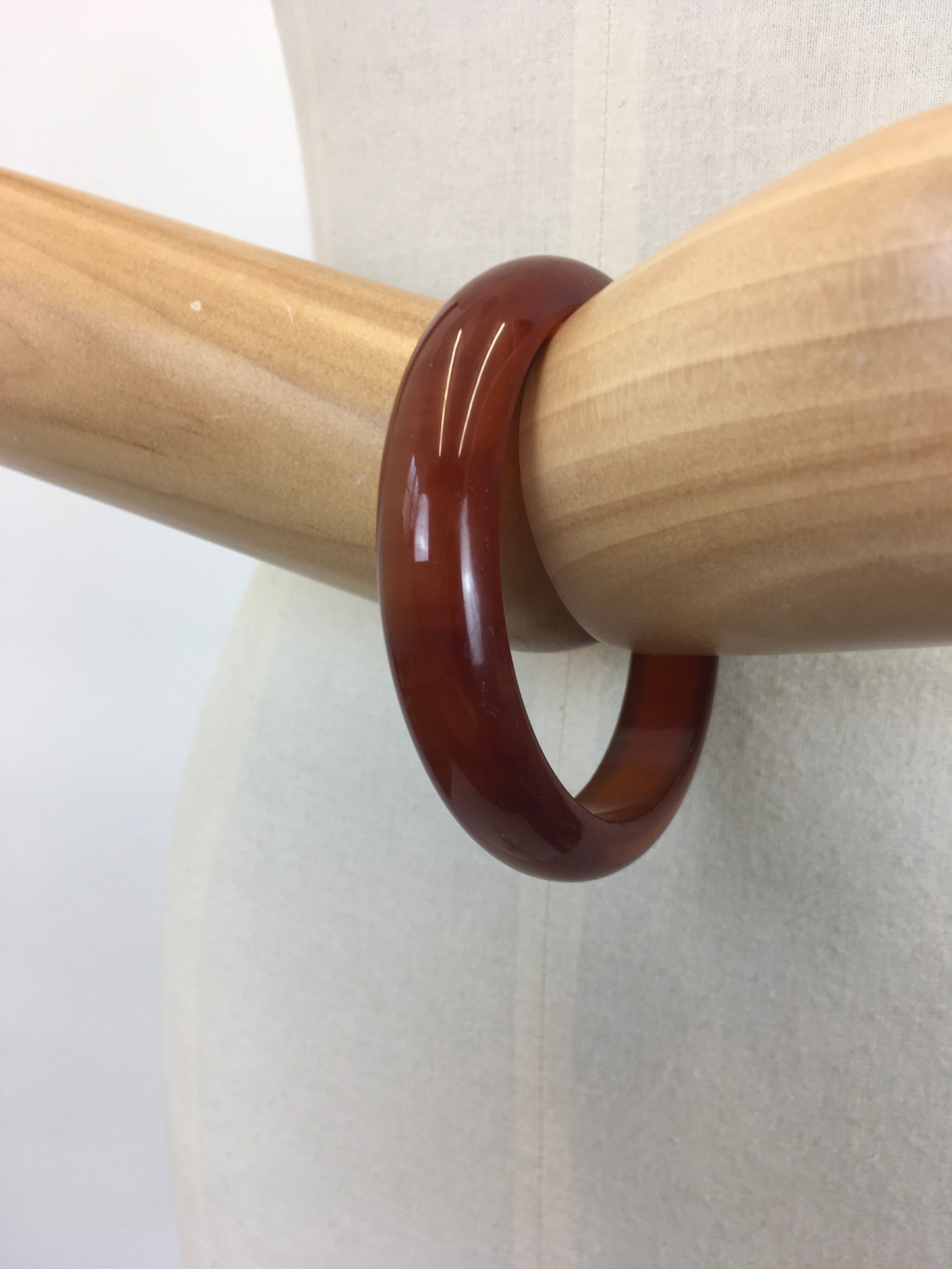 Original 1940's / 1950's Fabulous Bakelite Bangle - In An Amber Colourway