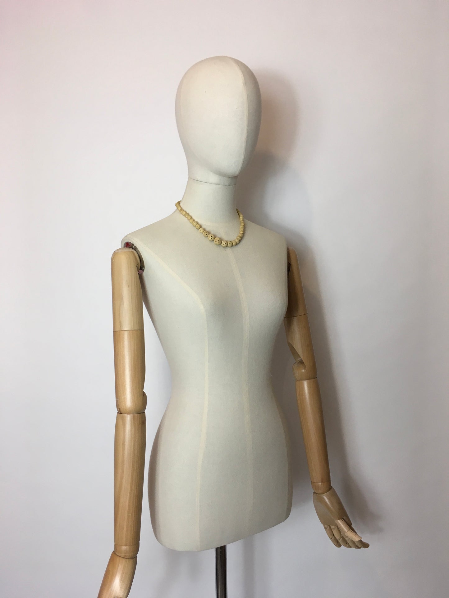 Original 1930’s Celluloid Necklace In a Buttermilk Cream - Festival Of Vintage Fashion Show Exclusive